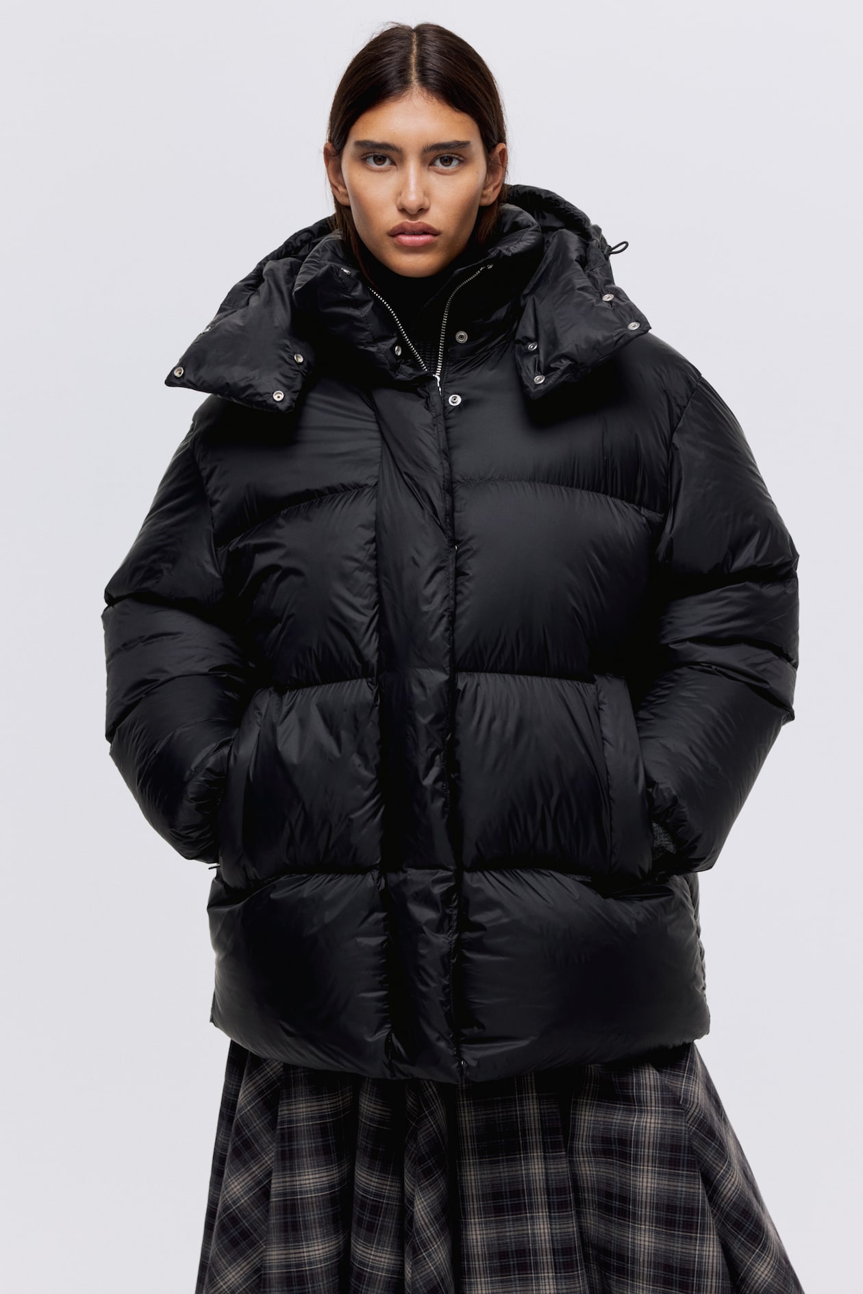 Veste à capuche en duvet Noir FEMME H&M CA