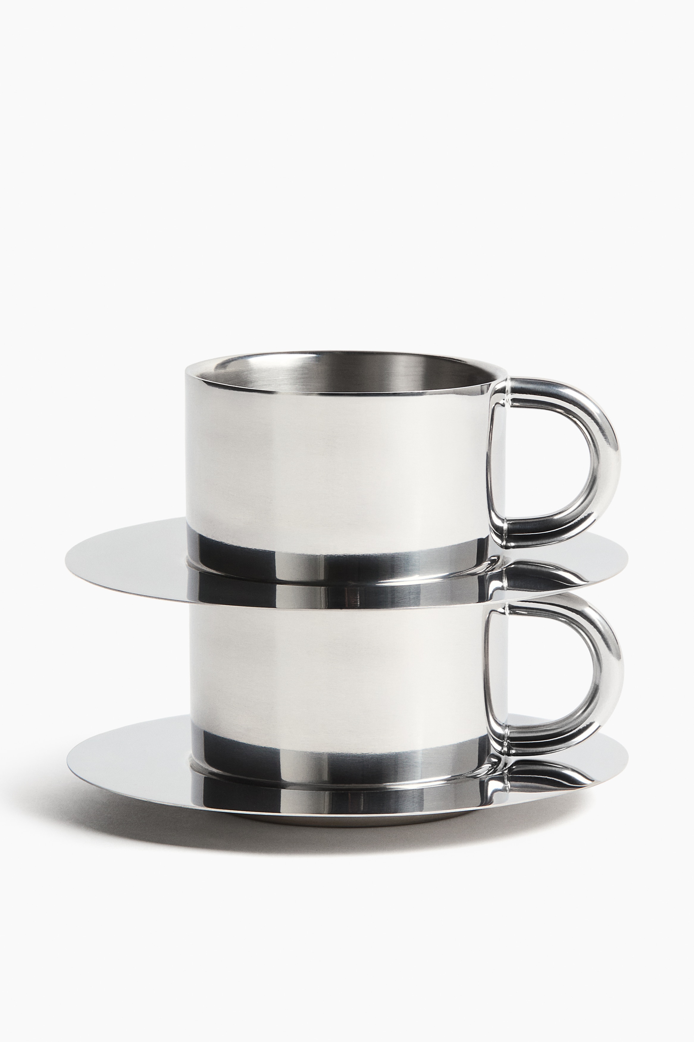 Stainless Steel Cup and Saucer - Thumbnail 3