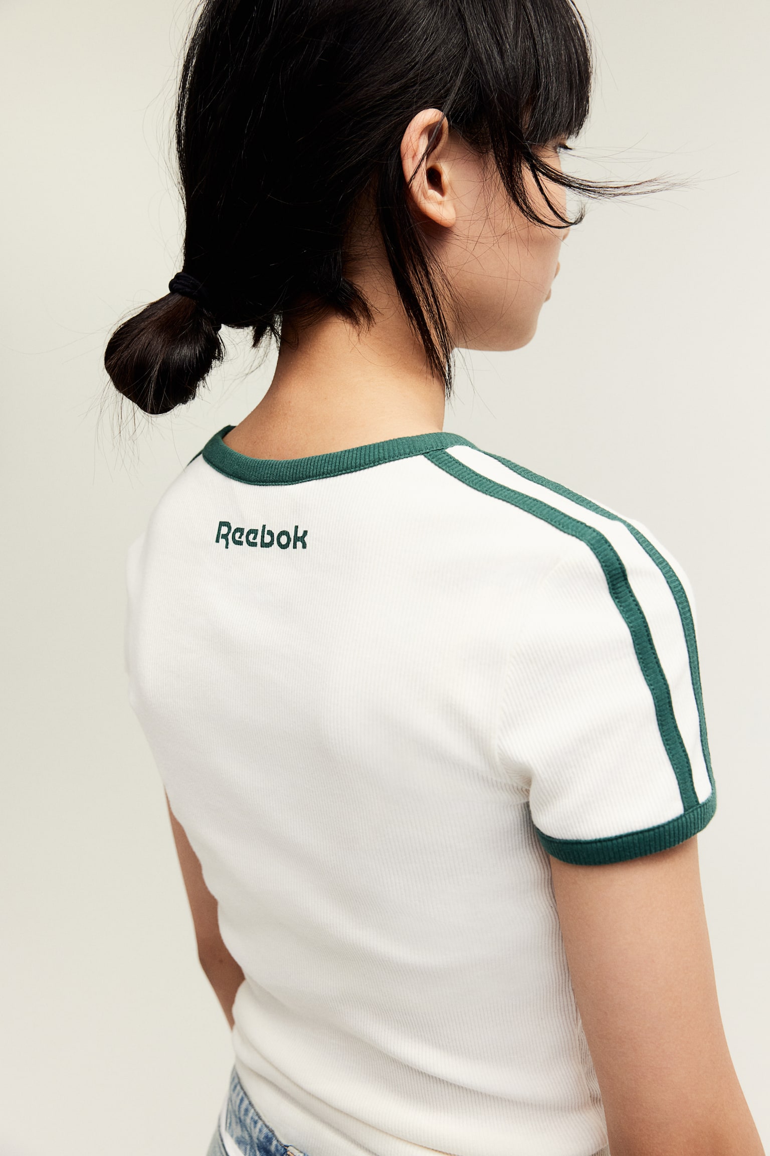 Print-motif ribbed T-shirt - Green/Reebok - 5