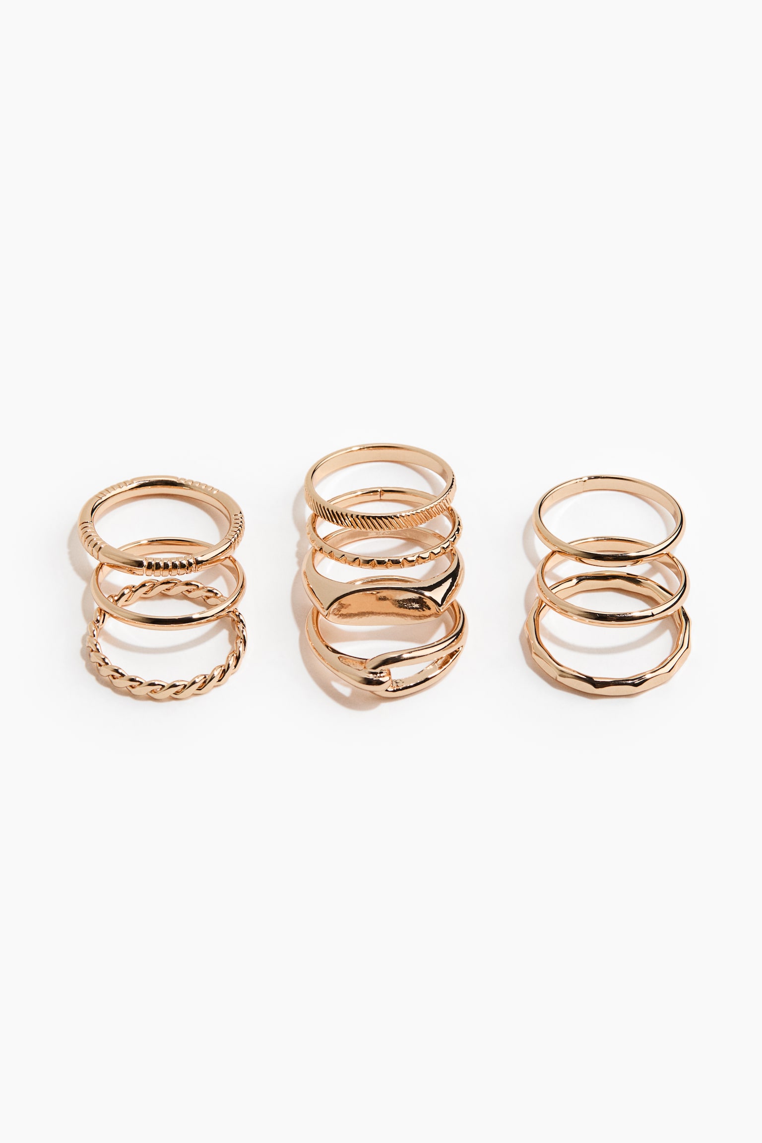 10-pack rings - Gold-coloured