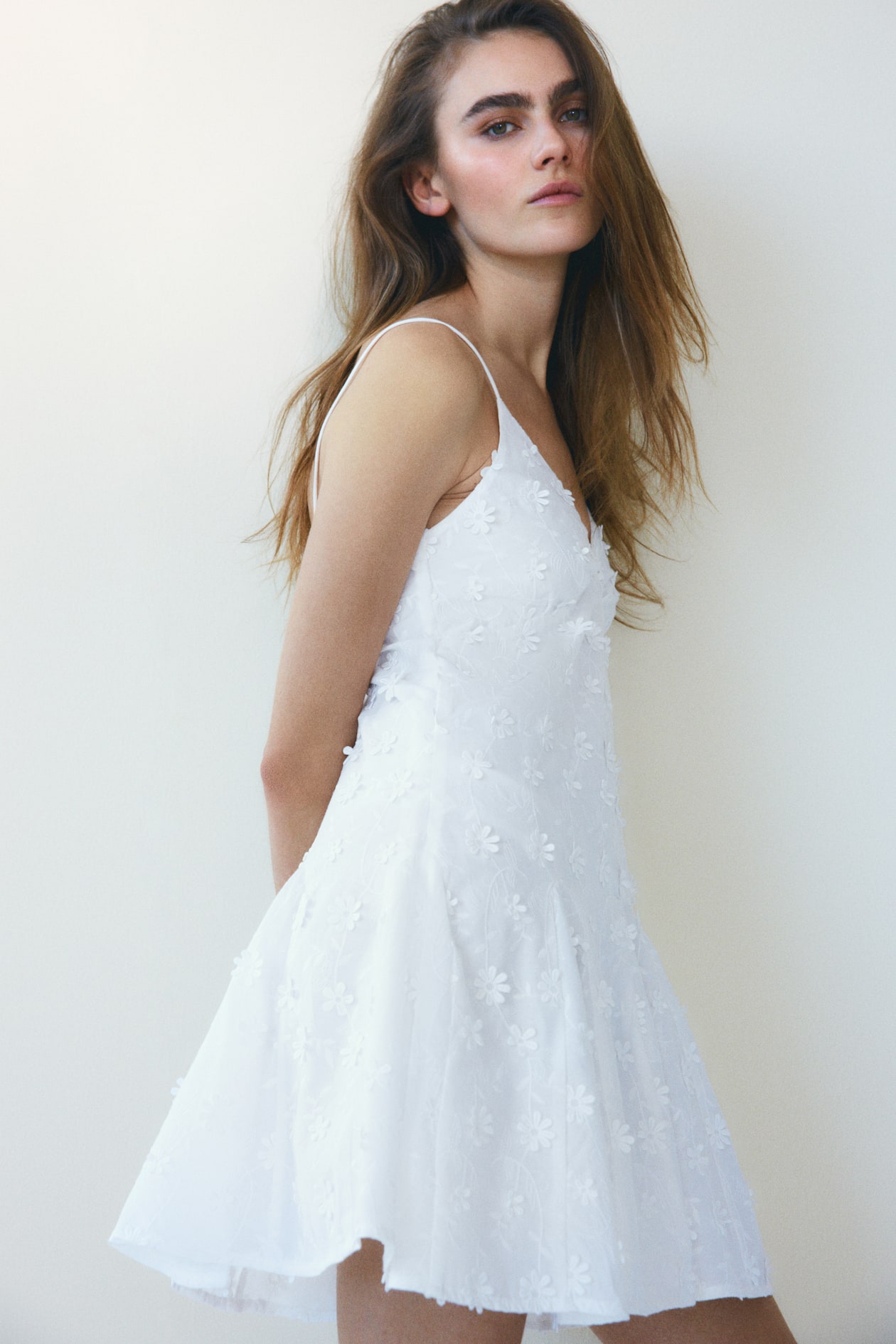 Appliqued Cotton Dress
