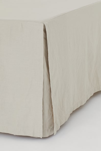 Linen-blend double/king valance - Beige - Home All | H&M GB