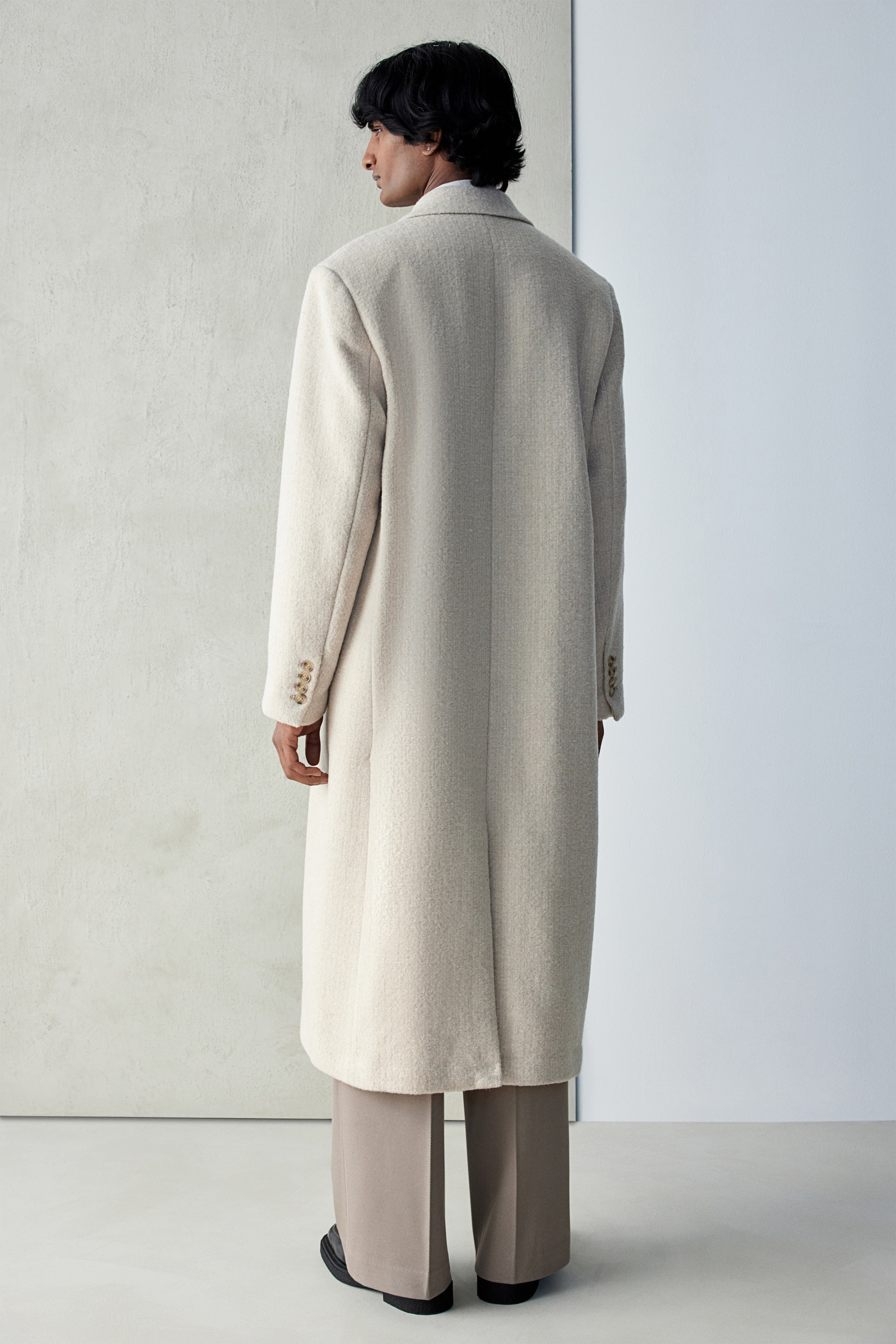 Double-Breasted Wool-Blend Coat