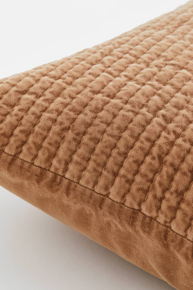 Quilted velvet cushion cover - Mocha beige - 2