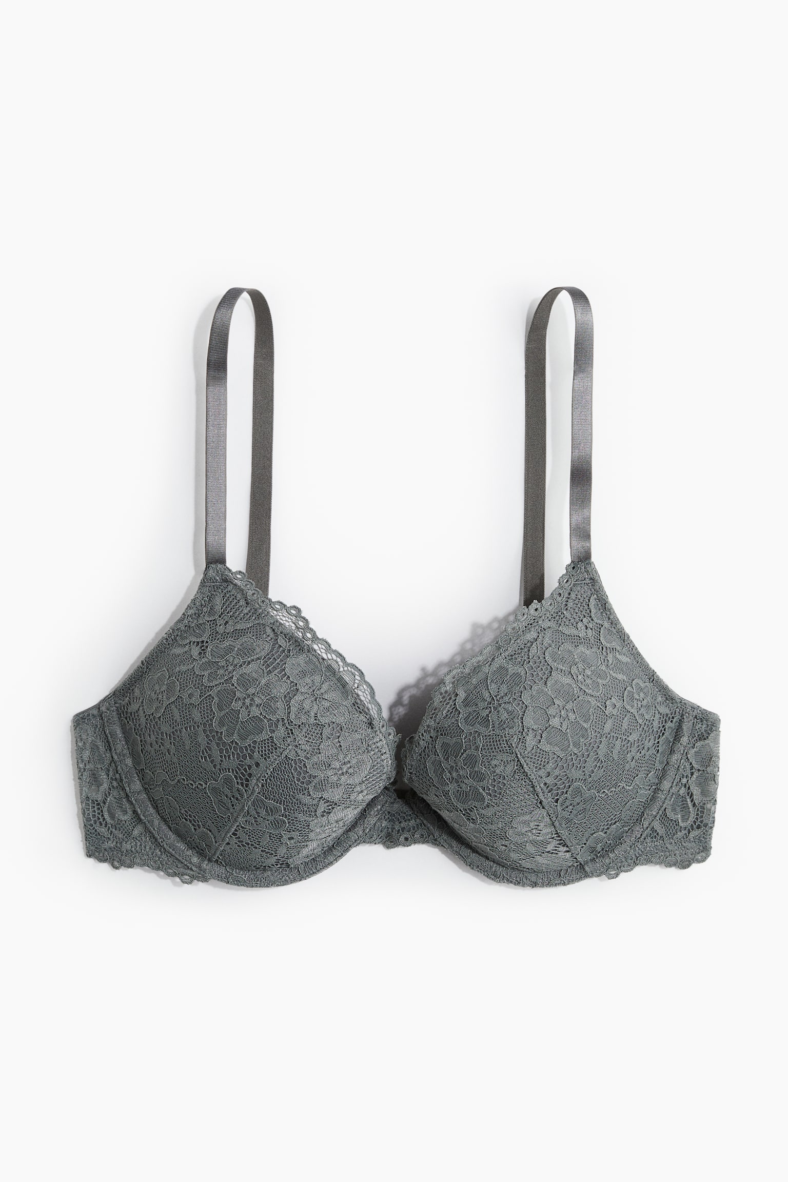 Lace push-up bra - Grey-green/White/Black/Light blue/Powder pink/Pigeon blue - 1