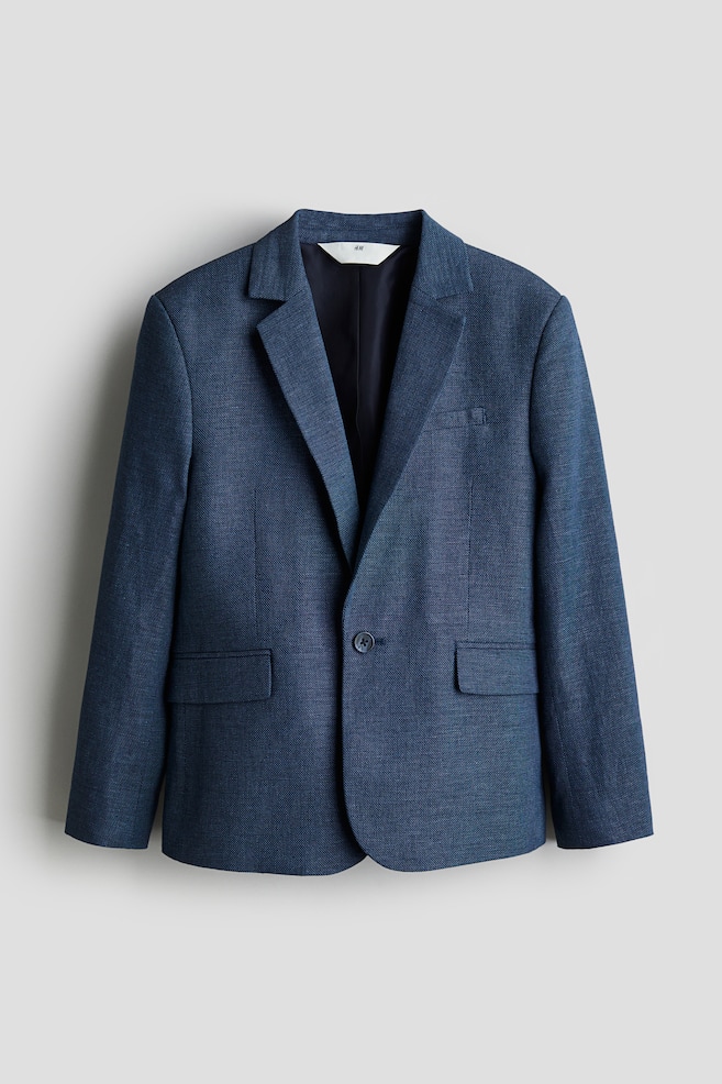 Textured-weave jacket - Navy blue - 1