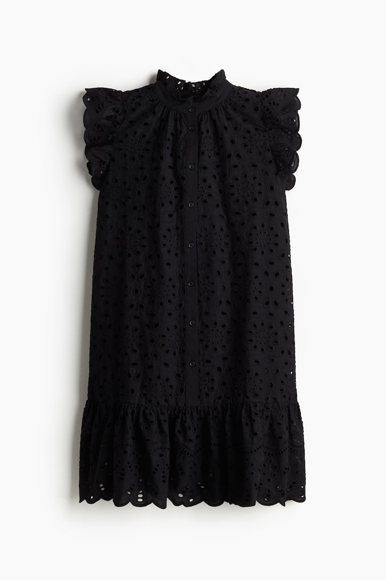 Women's Light blue Eyelet Embroidery Dress
