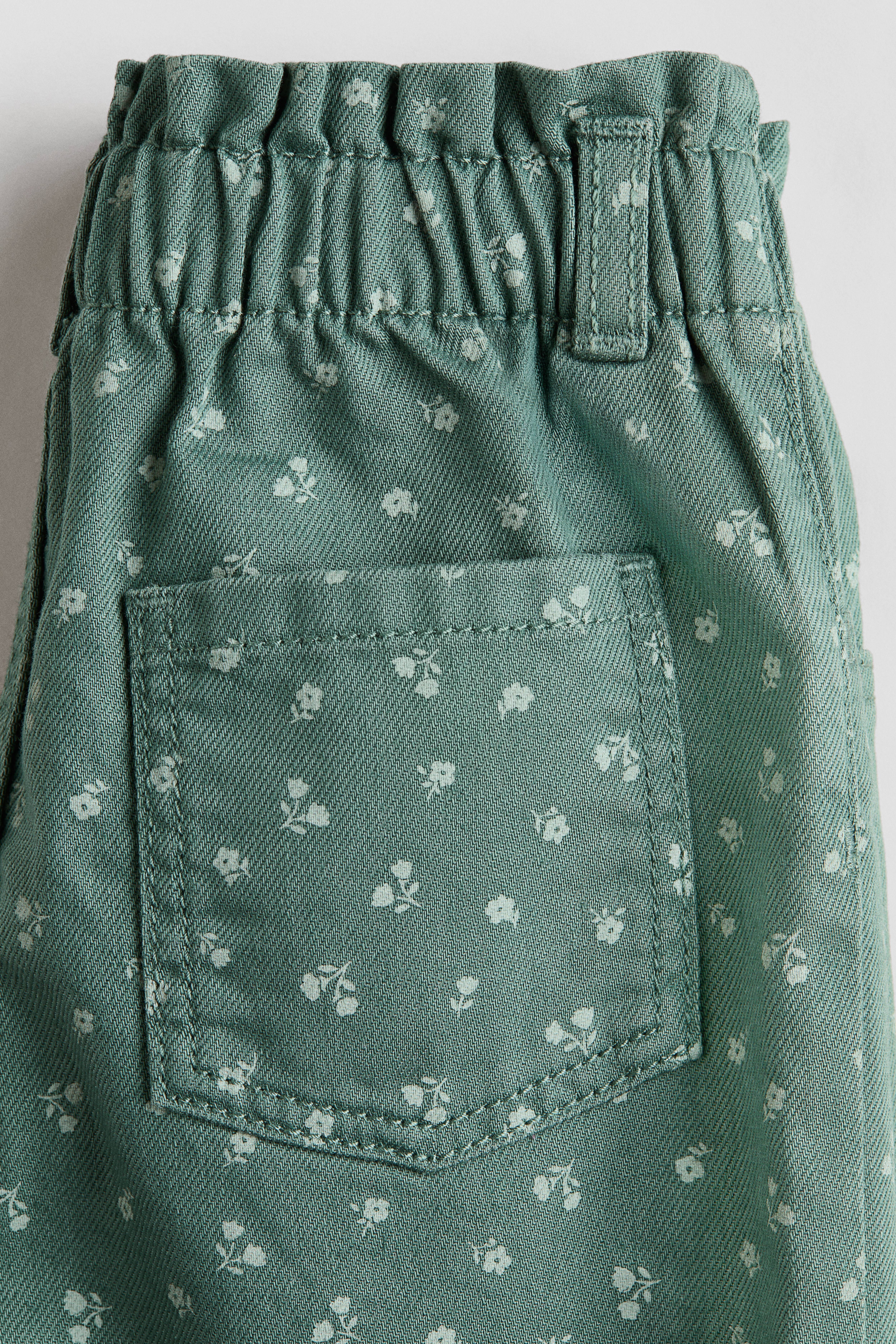 Printed twill trousers