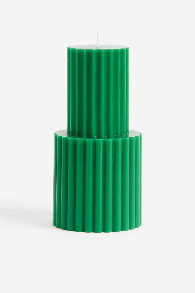 Shaped pillar candle - Bright green/Light orange - 5