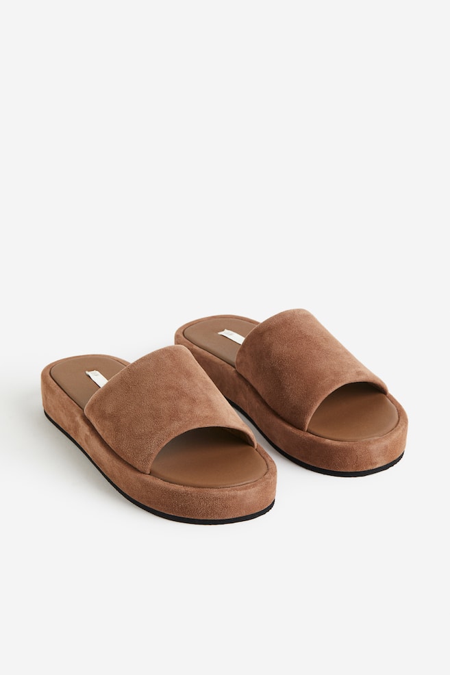 Slip in-sandaler i mocka - Brun/Svart - 5