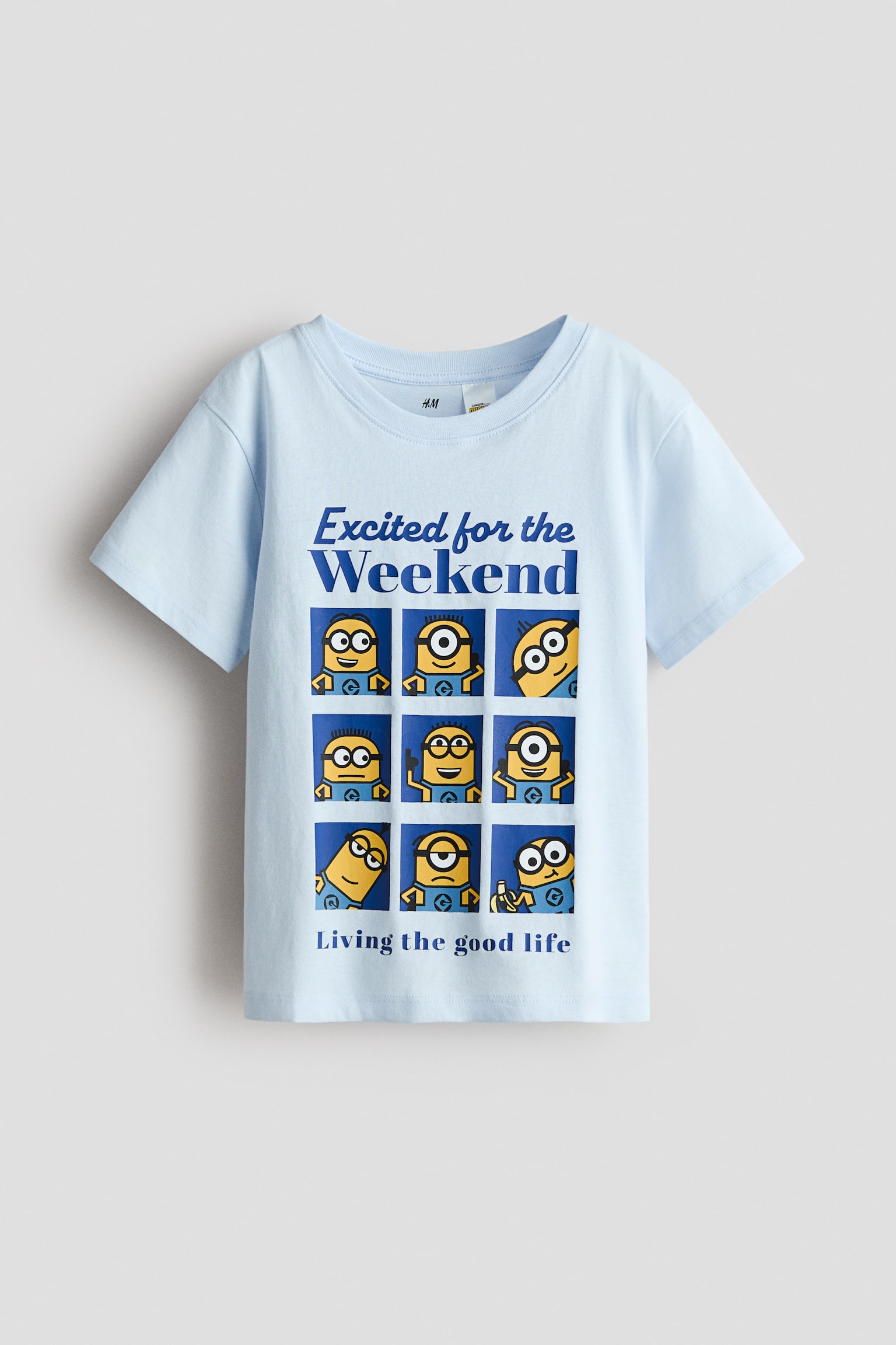 Print-motif cotton T-shirt - Light blue/Minions/White/Minecraft/Dark grey/Mickey Mouse/Cream/Marvel Comics - 1