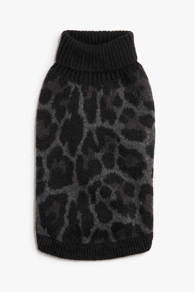 Pull jacquard pour chien-Noir/imprimé léopard - 3