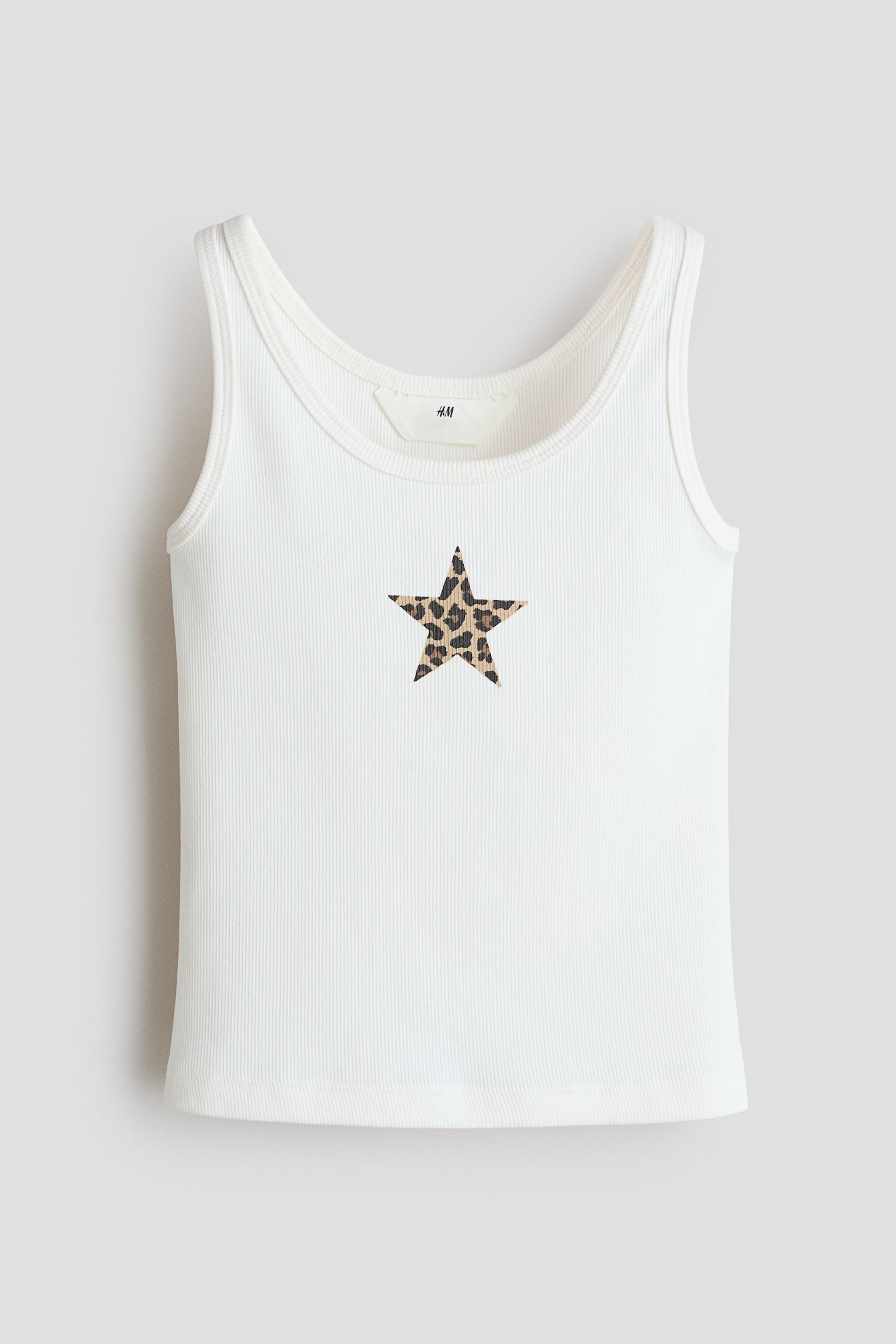 Motif-detail vest top - White/Star/Light grey marl/Palma Club/Ivory/Palma