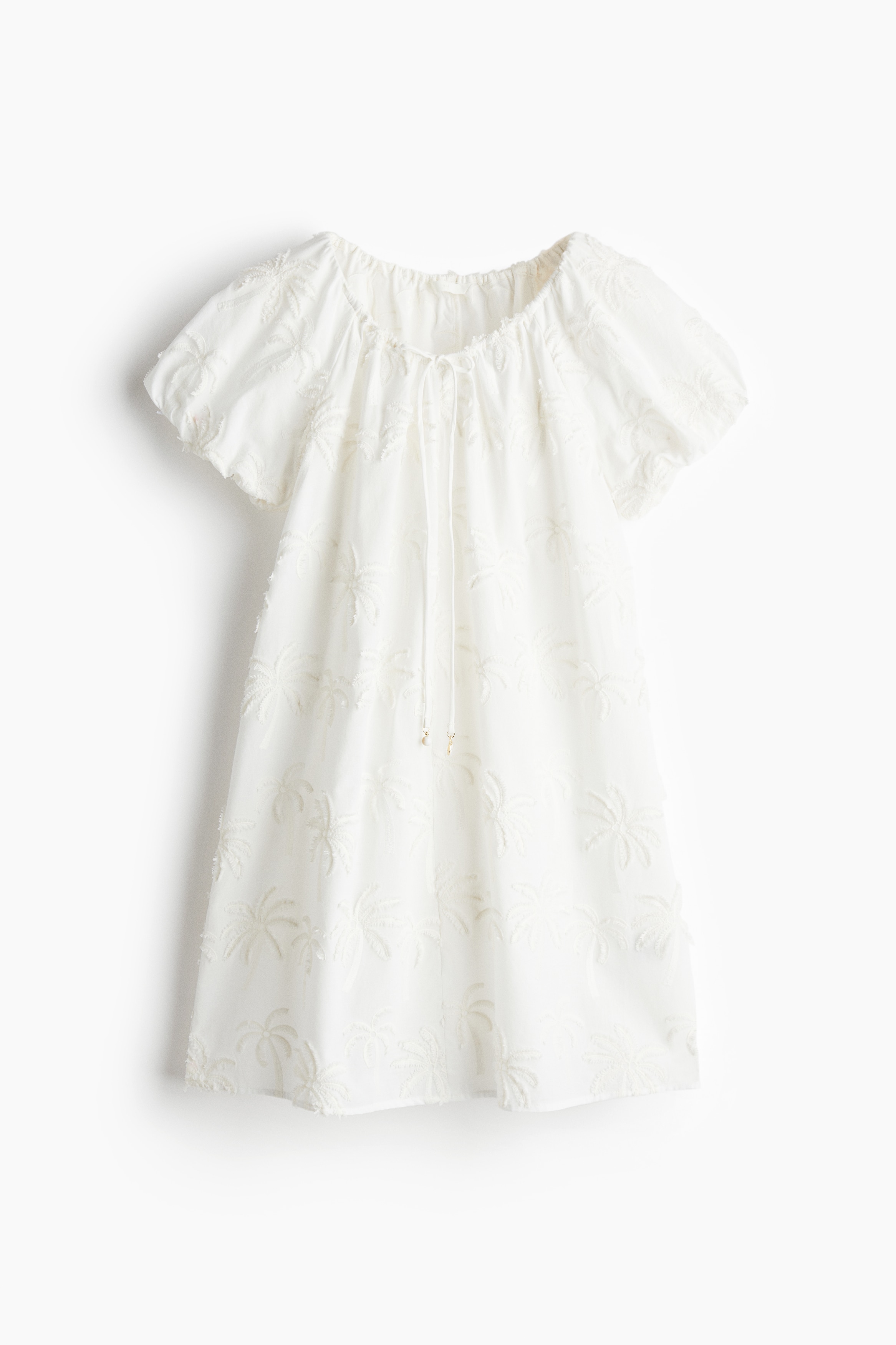 Embroidered tunic dress - White