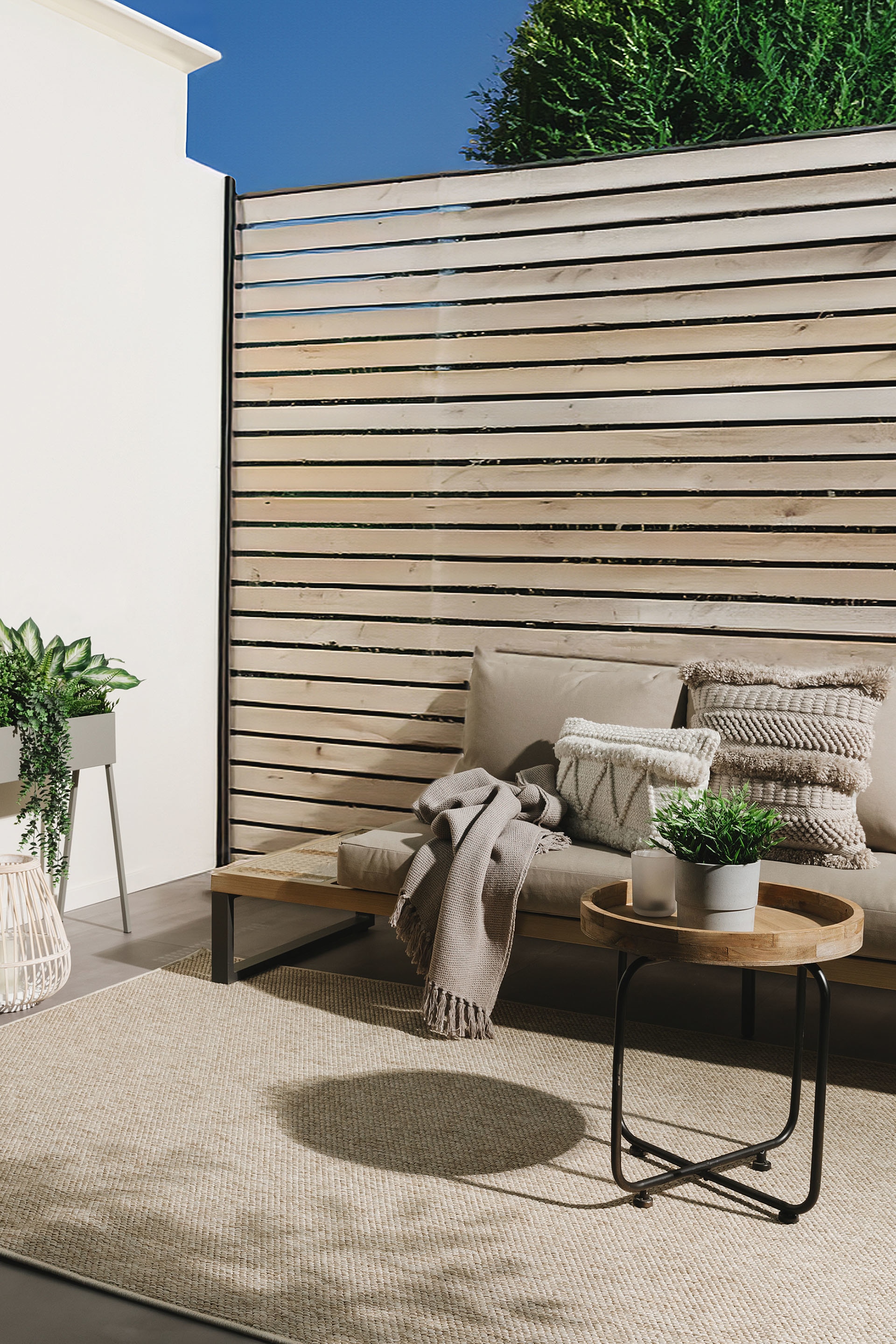 Sisä- Ja Ulkotiloissa Käytettävät Matot Iowa - Taupe/Harmaa/Beige/Kerma