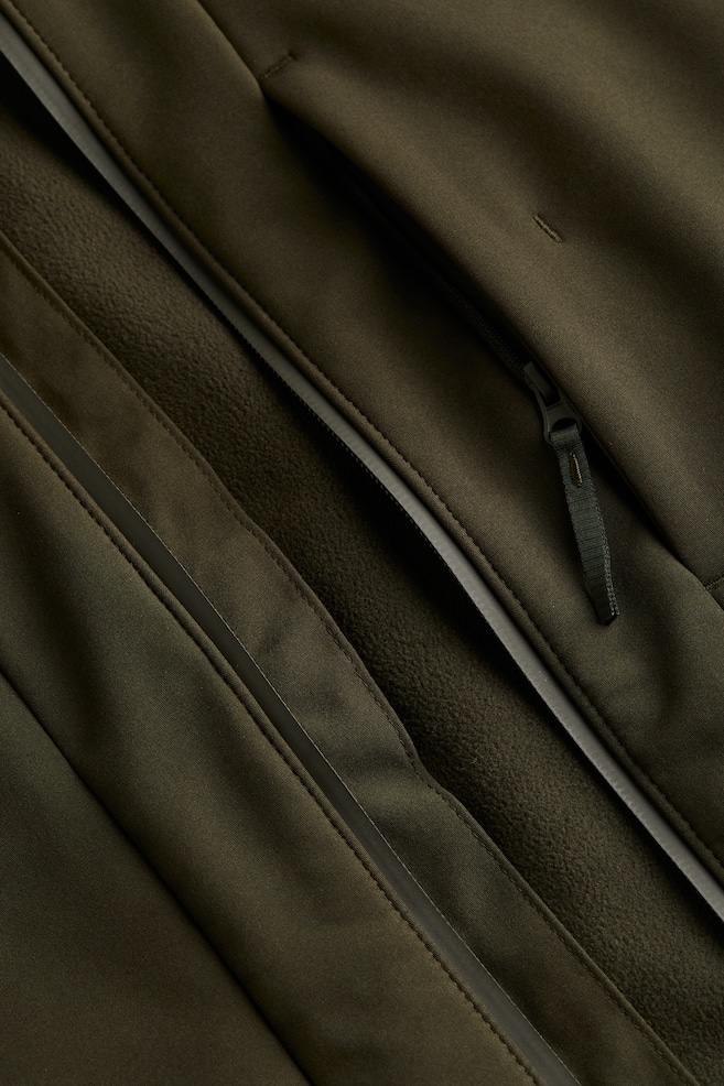 Water-repellent softshell jacket - Dark khaki green/Black/Navy blue - 3