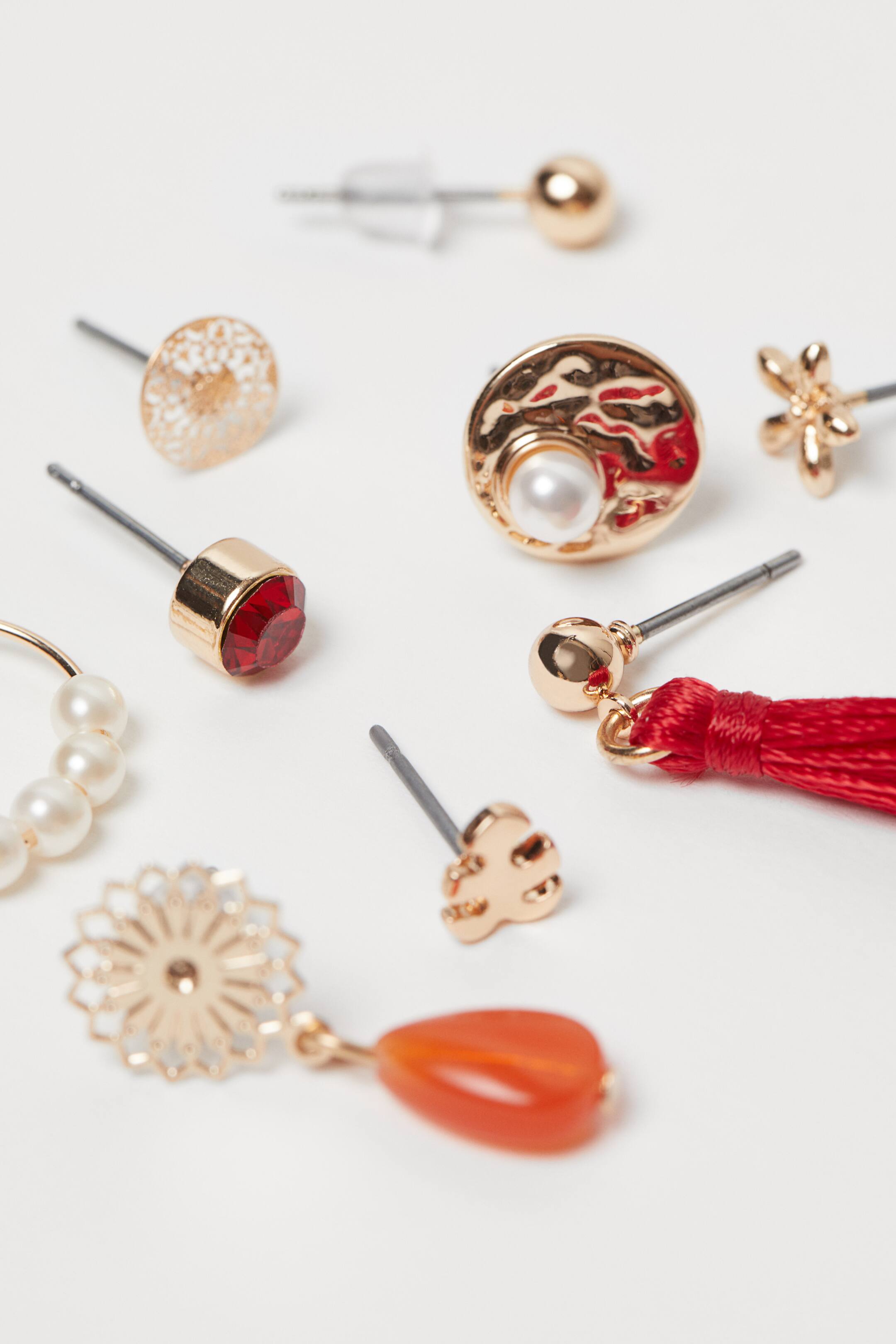 查看大圖: 16對入耳環 - 金色/紅色 - Ladies | H&M 2