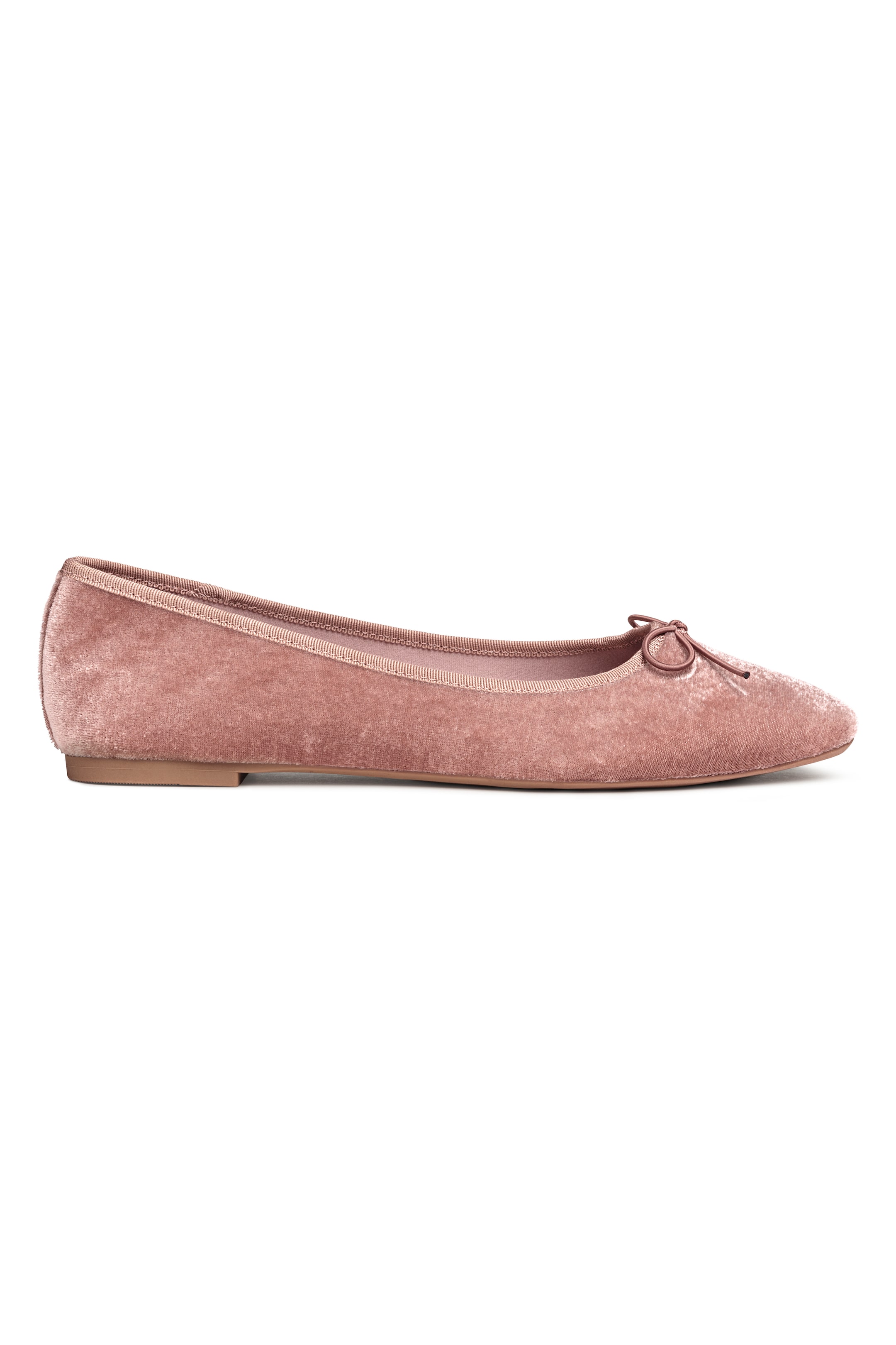View larger image: Velvet ballet pumps - Vintage pink - Ladies | H&M GB 1