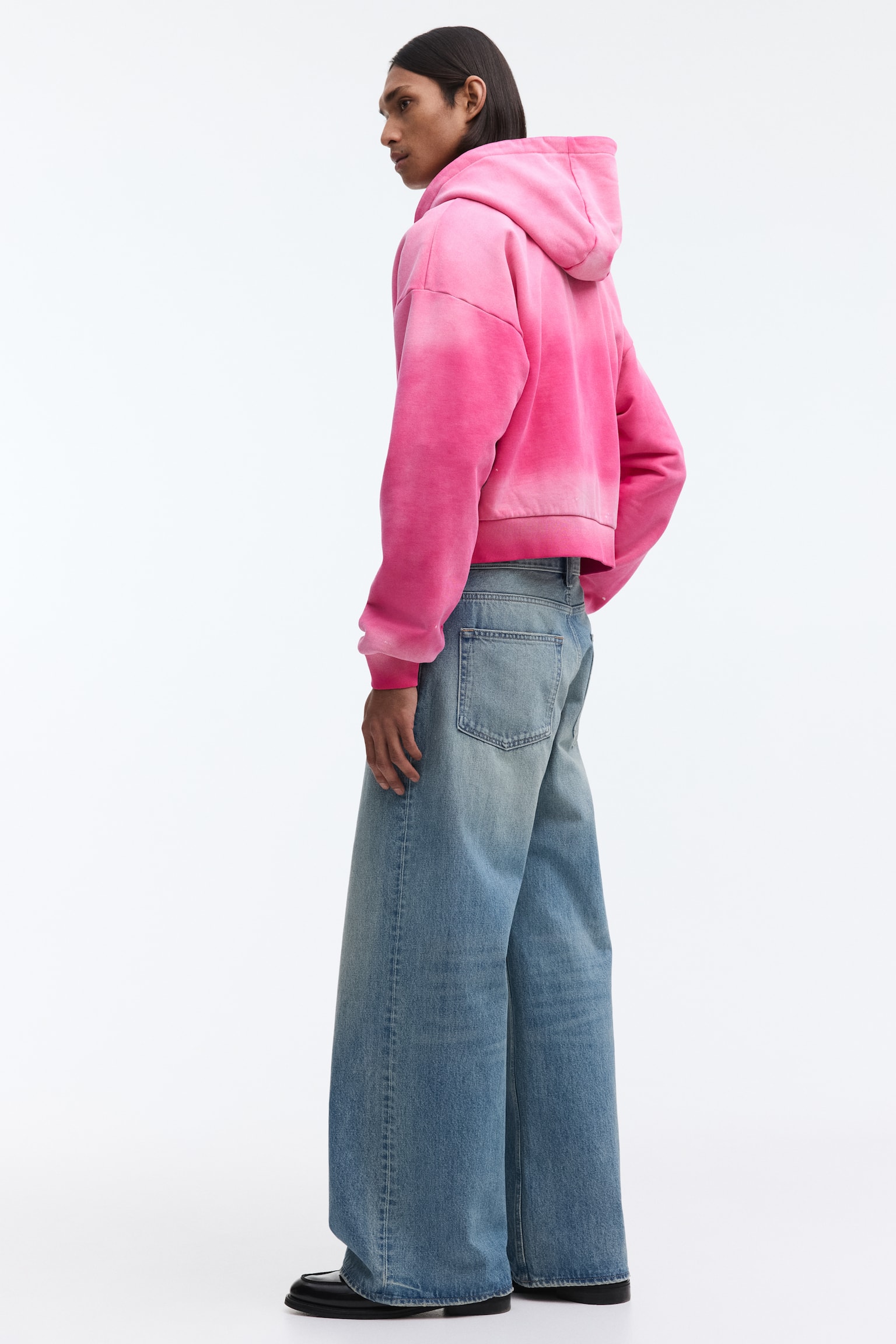 Sudadera Oversized Fit con gorro y zíper - Rosa oscuro - 7