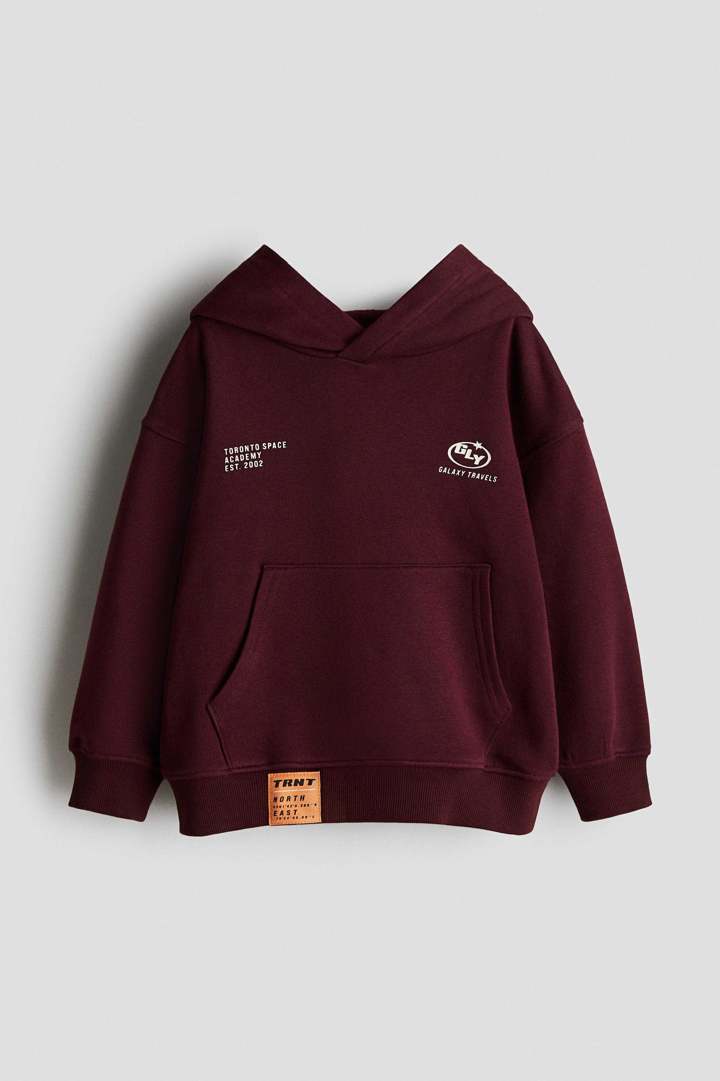 Bluza z kapturem i nadrukiem - Ciemnoczerwony/Galaxy Travels/Beżowy/Building Blocks