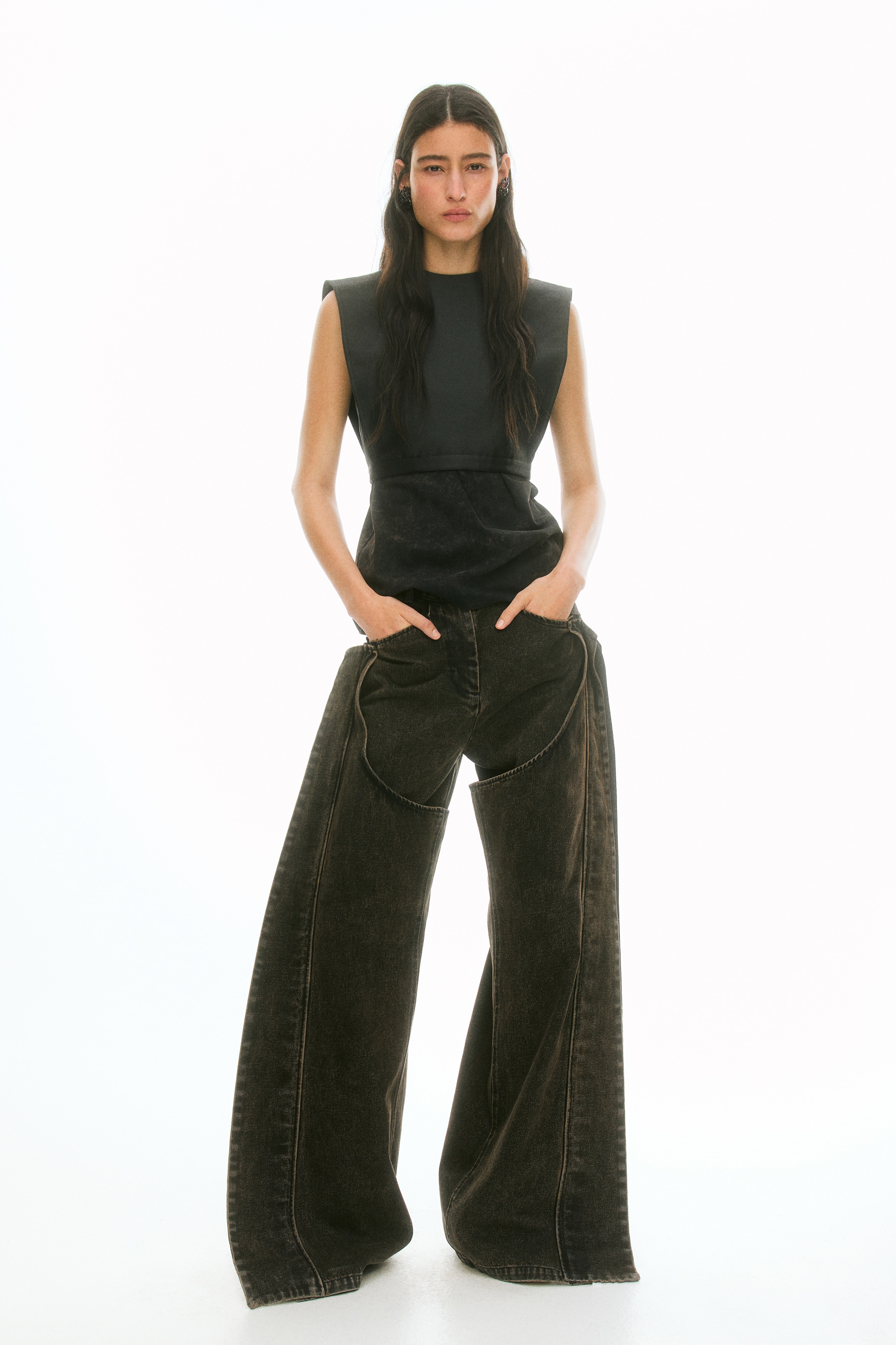 H & M - レイヤードトップス - ブラック