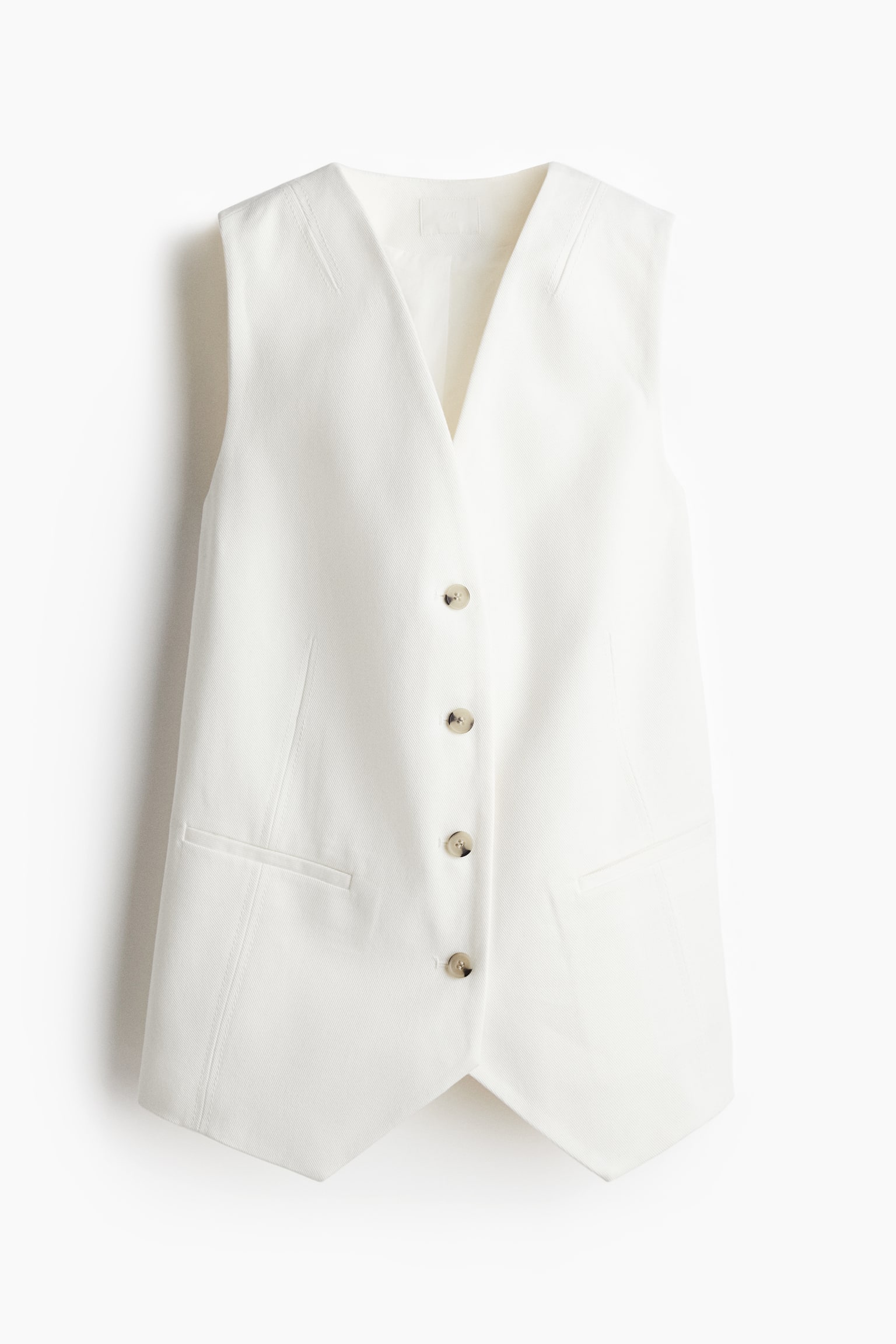 Женский жилет H&M Twill Vest, цвет: Белый — фото 1