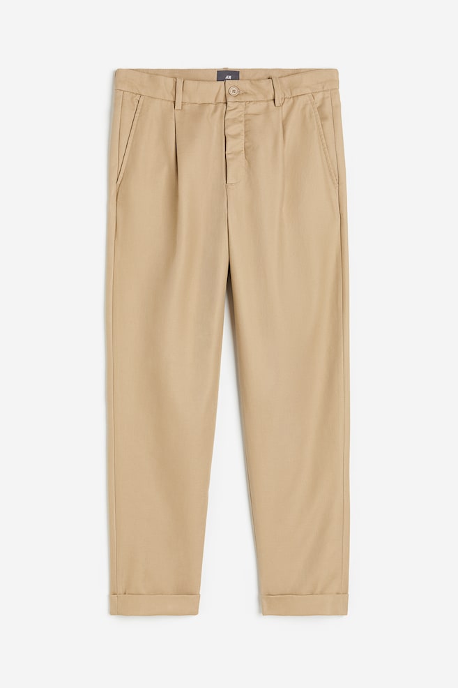 Pantaloni eleganti in twill Regular Fit - Beige/Nero - 1