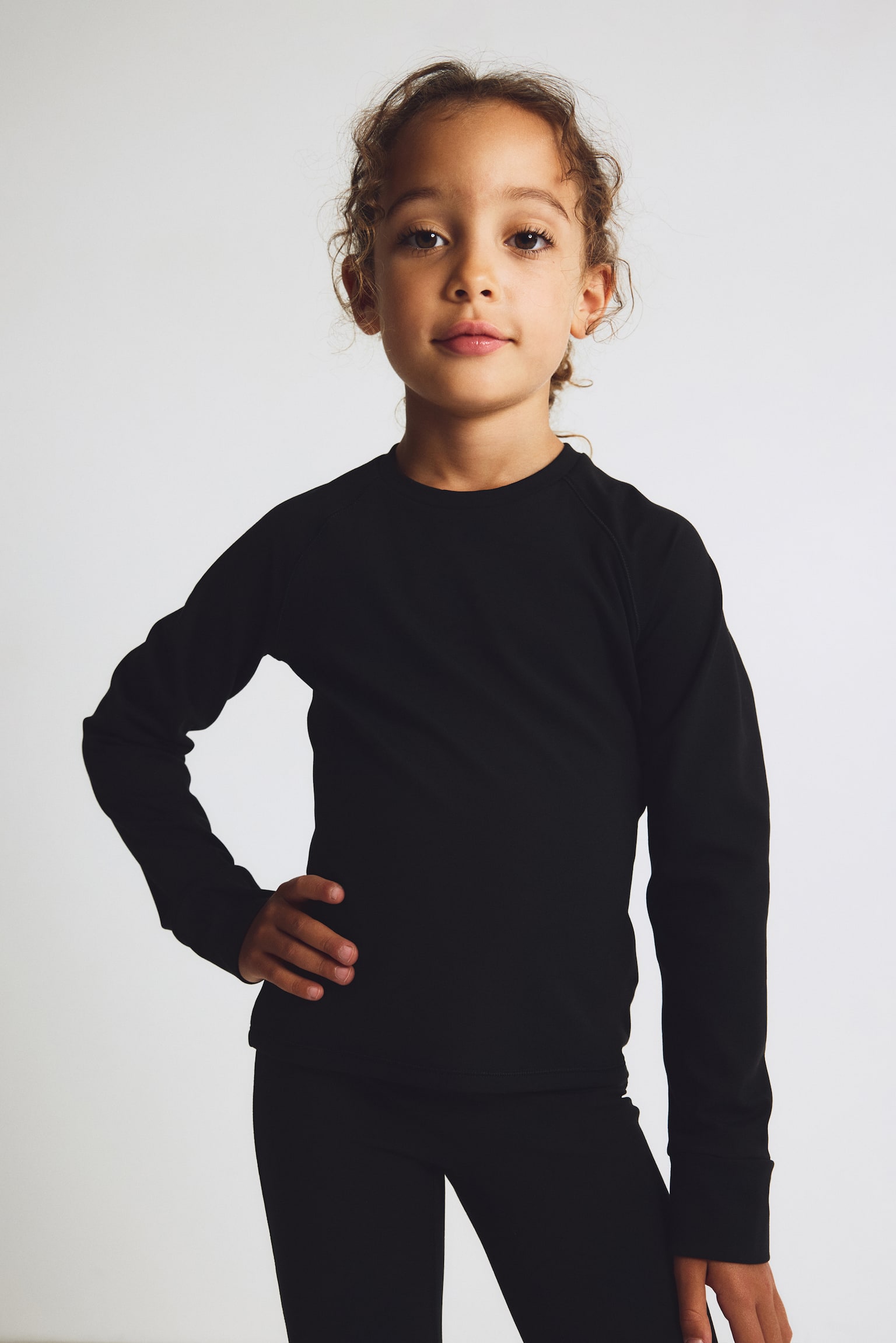 Warming long-sleeved sports top with ThermoMove™ - Black/Dusty purple - 1
