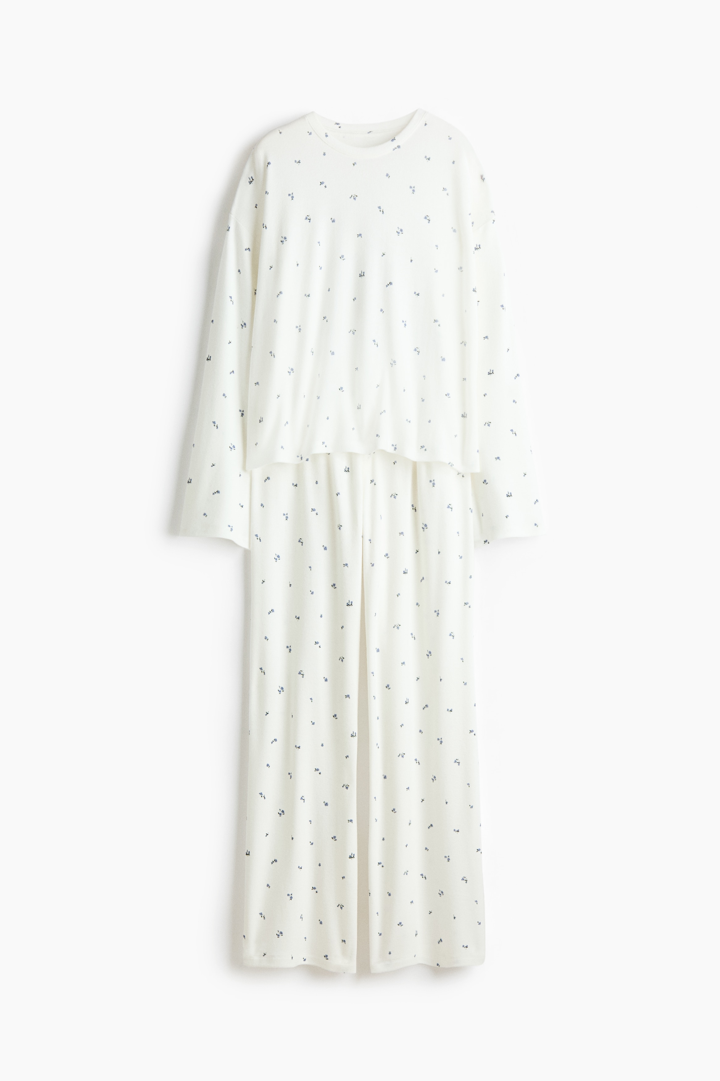 Brushed jersey pyjamas - White/Floral
