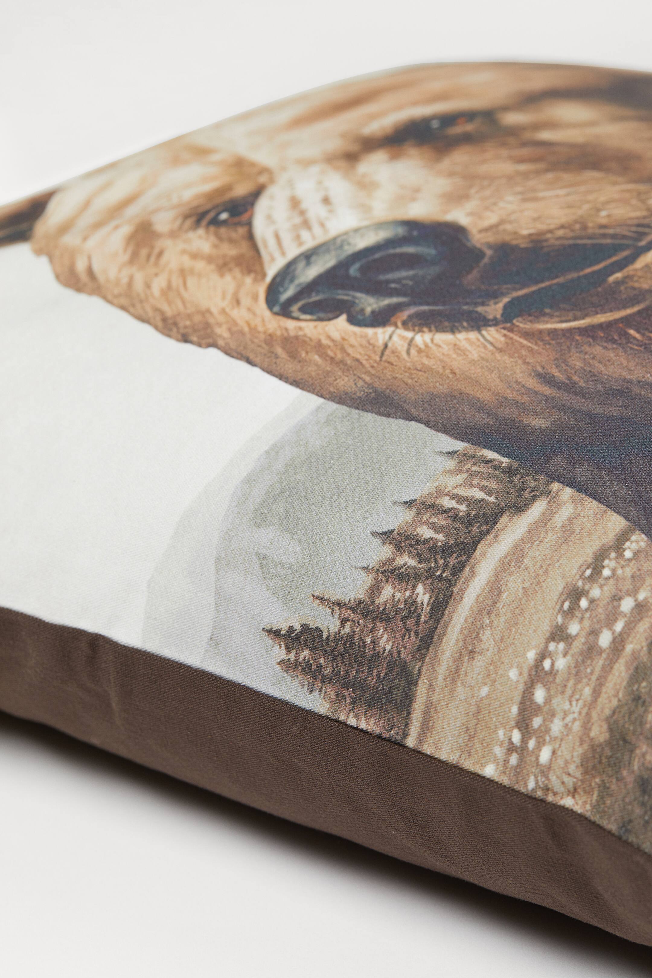 Agrandir l'image: Housse de coussin avec motif - Marron foncé/ours - Home All | H&M FR 2
