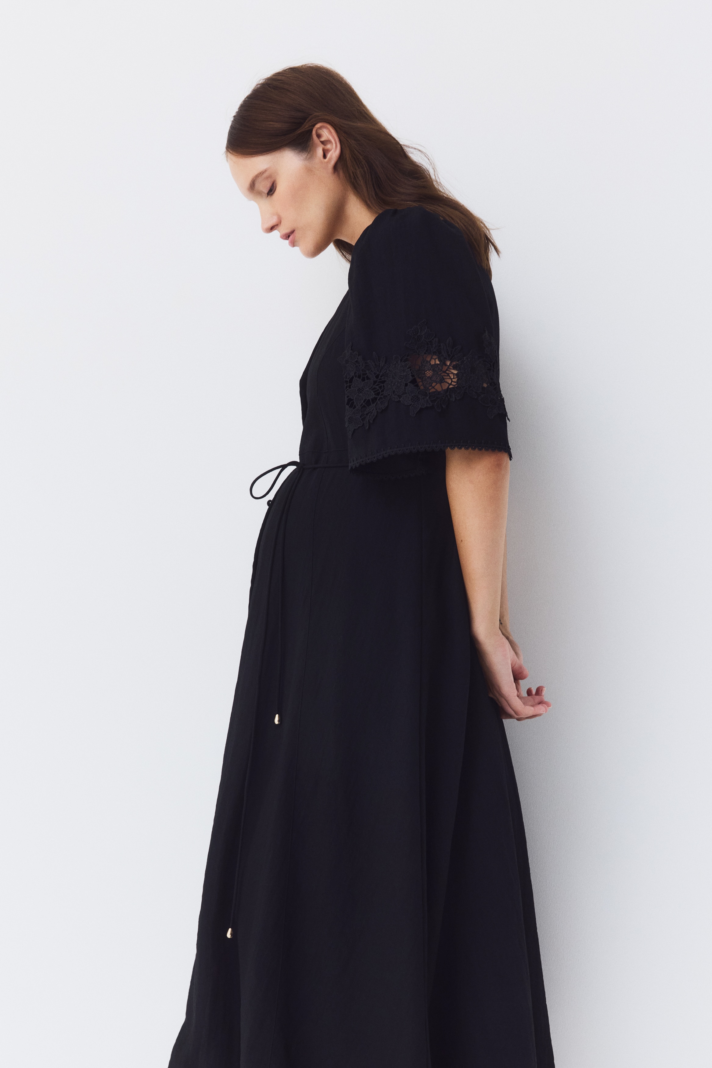 MAMA Crinkled Dress with Eyelet Embroidery from H&M - $74.99