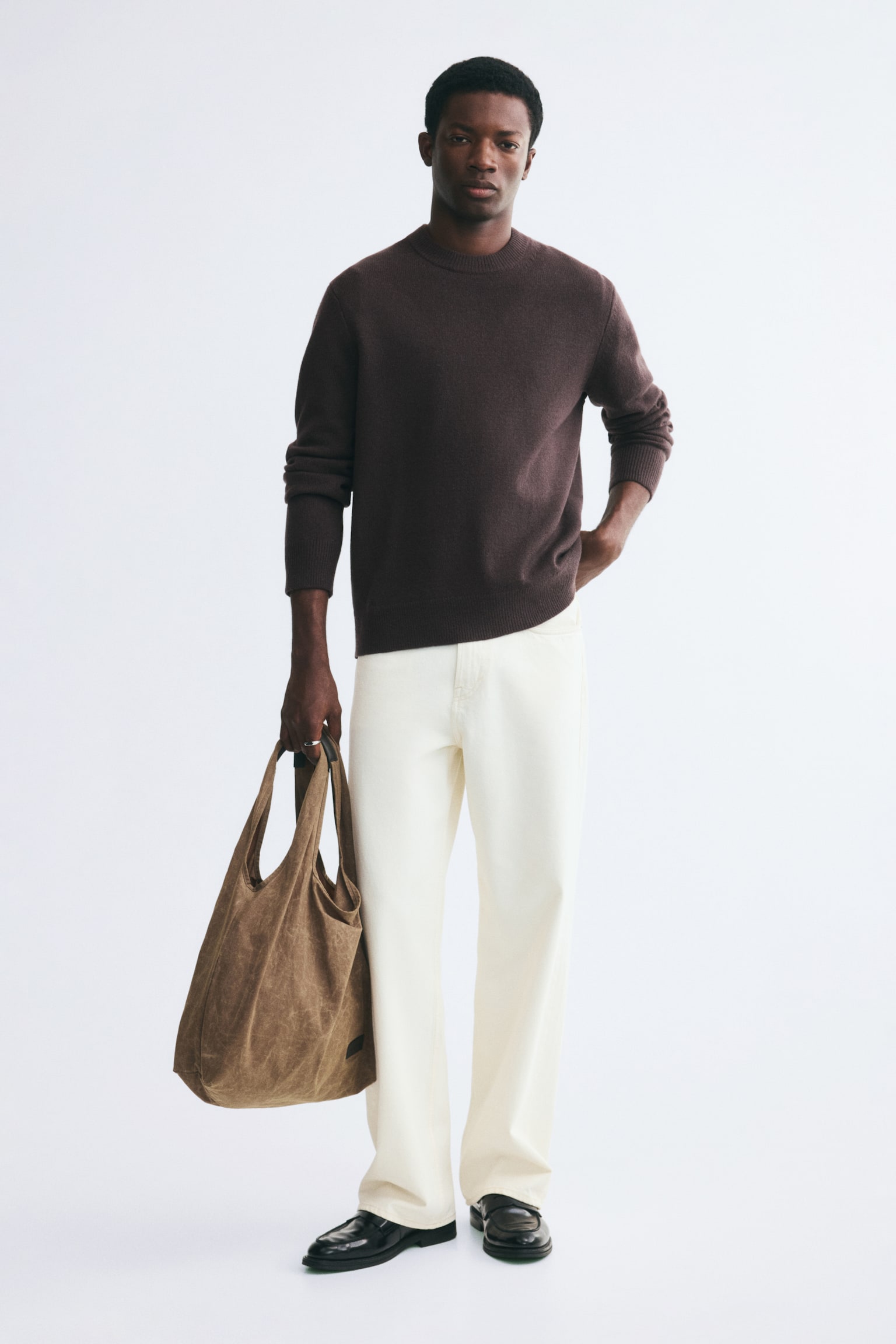 Мужской свитер H&M Regular-Fit Wool, цвет: Тёмный коричневый — фото 2