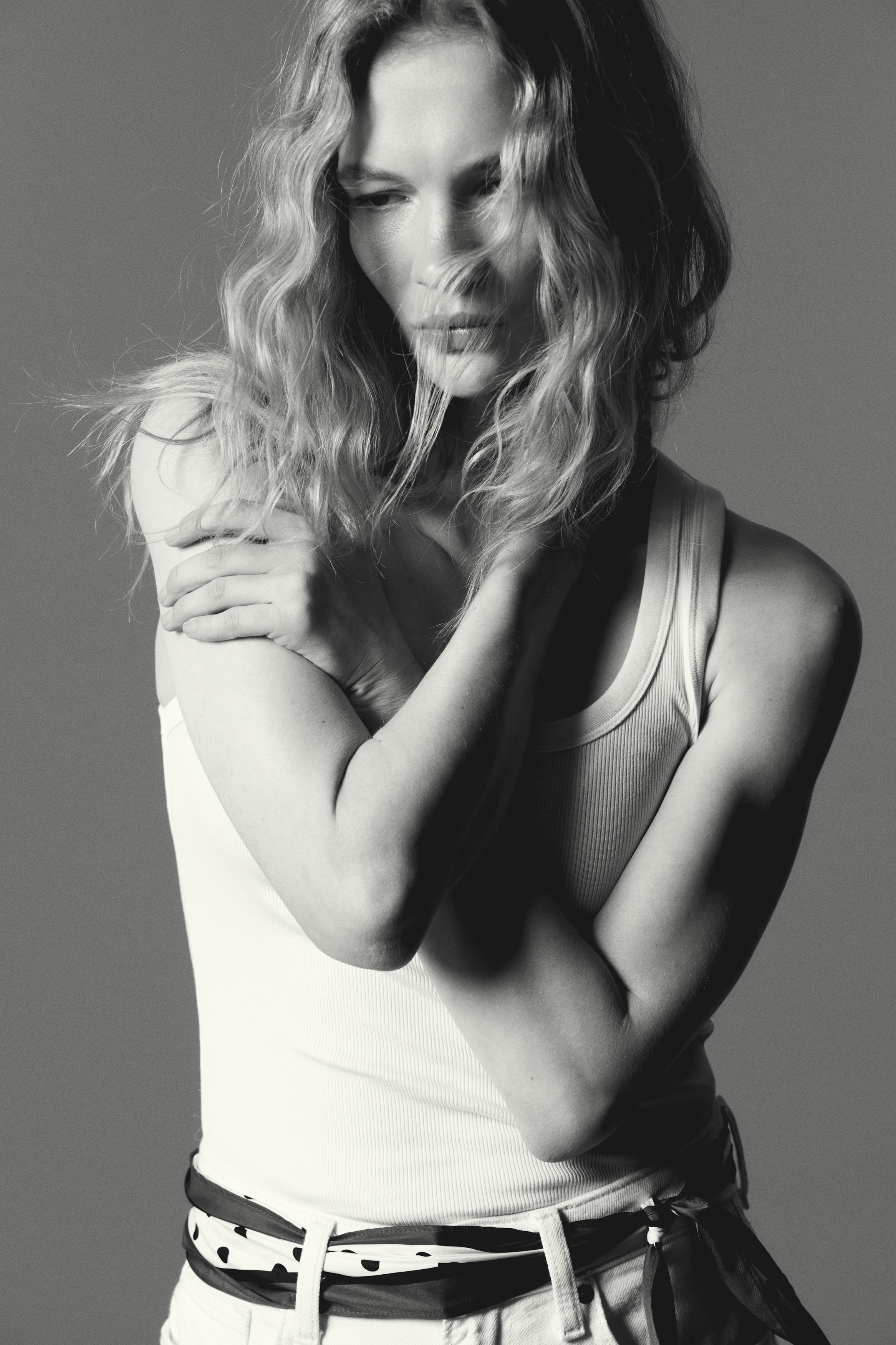 Skjerf - Hvit/Prikket/Mørk kakigrønn/Mønstret