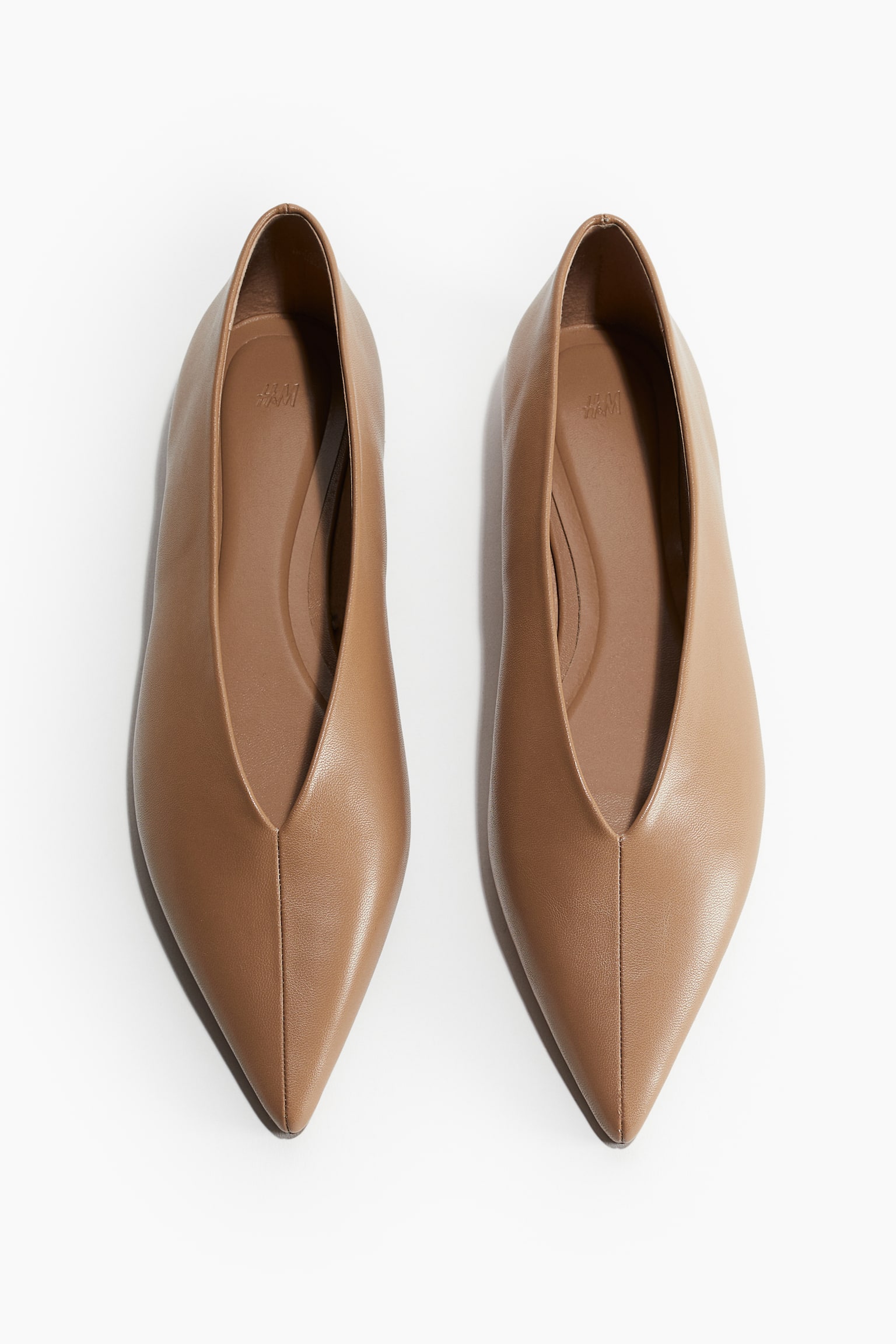 Pointed Ballet Flats - Beige - 2