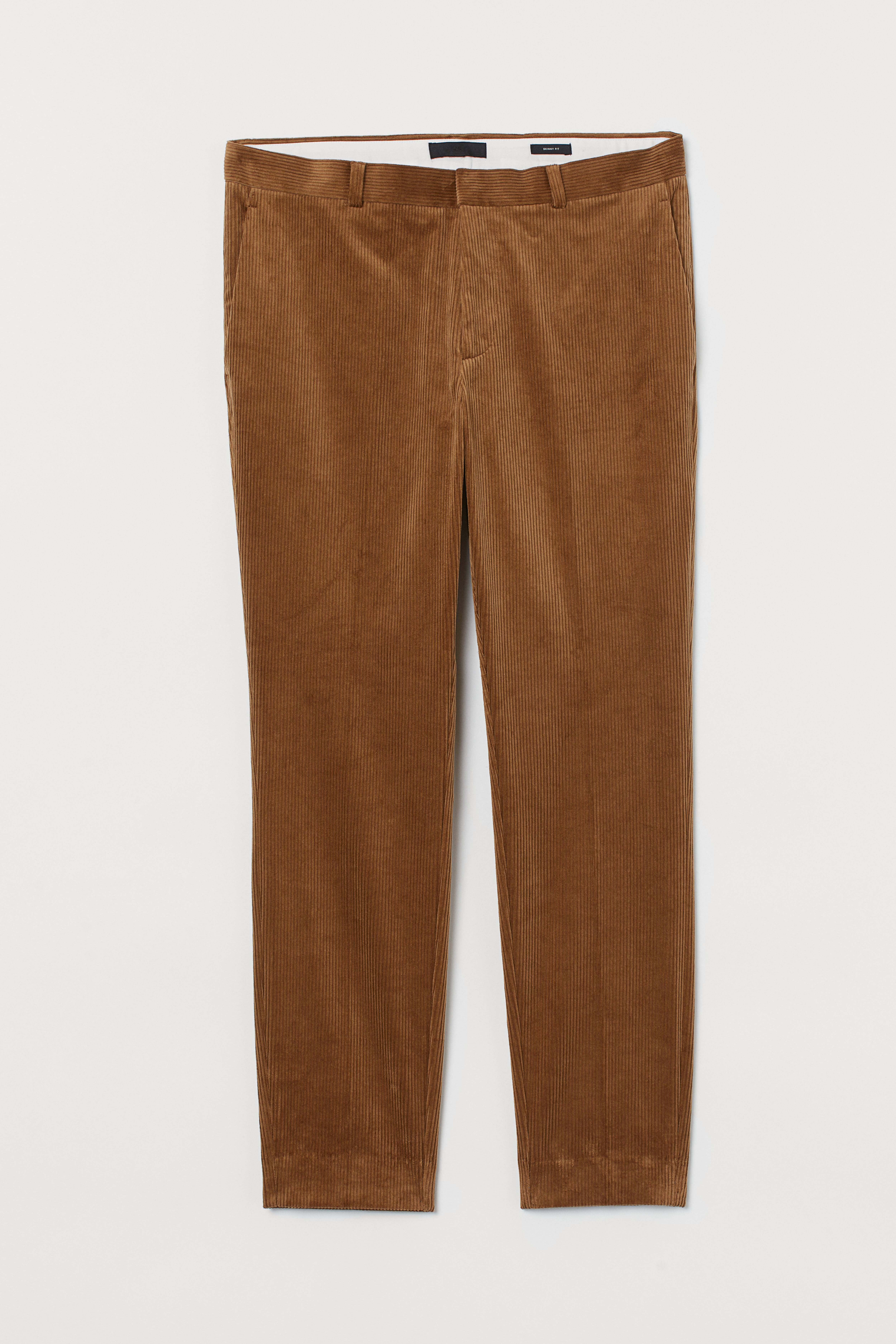 Skinny Fit Corduroy Pants Light brown Men H M CA