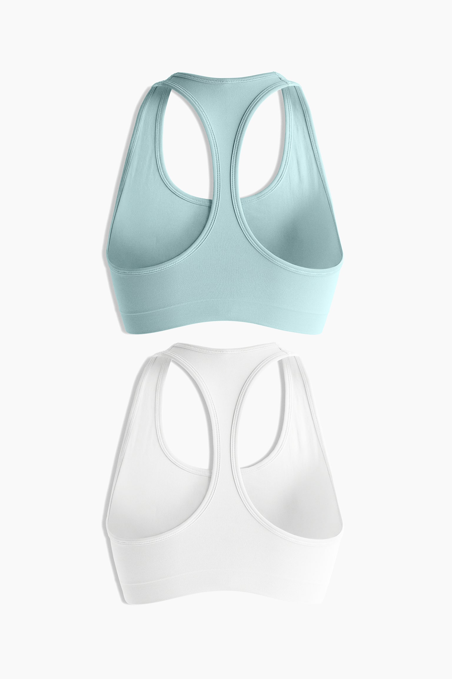 2-pack Seamless Sports bras with DryMove™ - White/Turquoise - 2