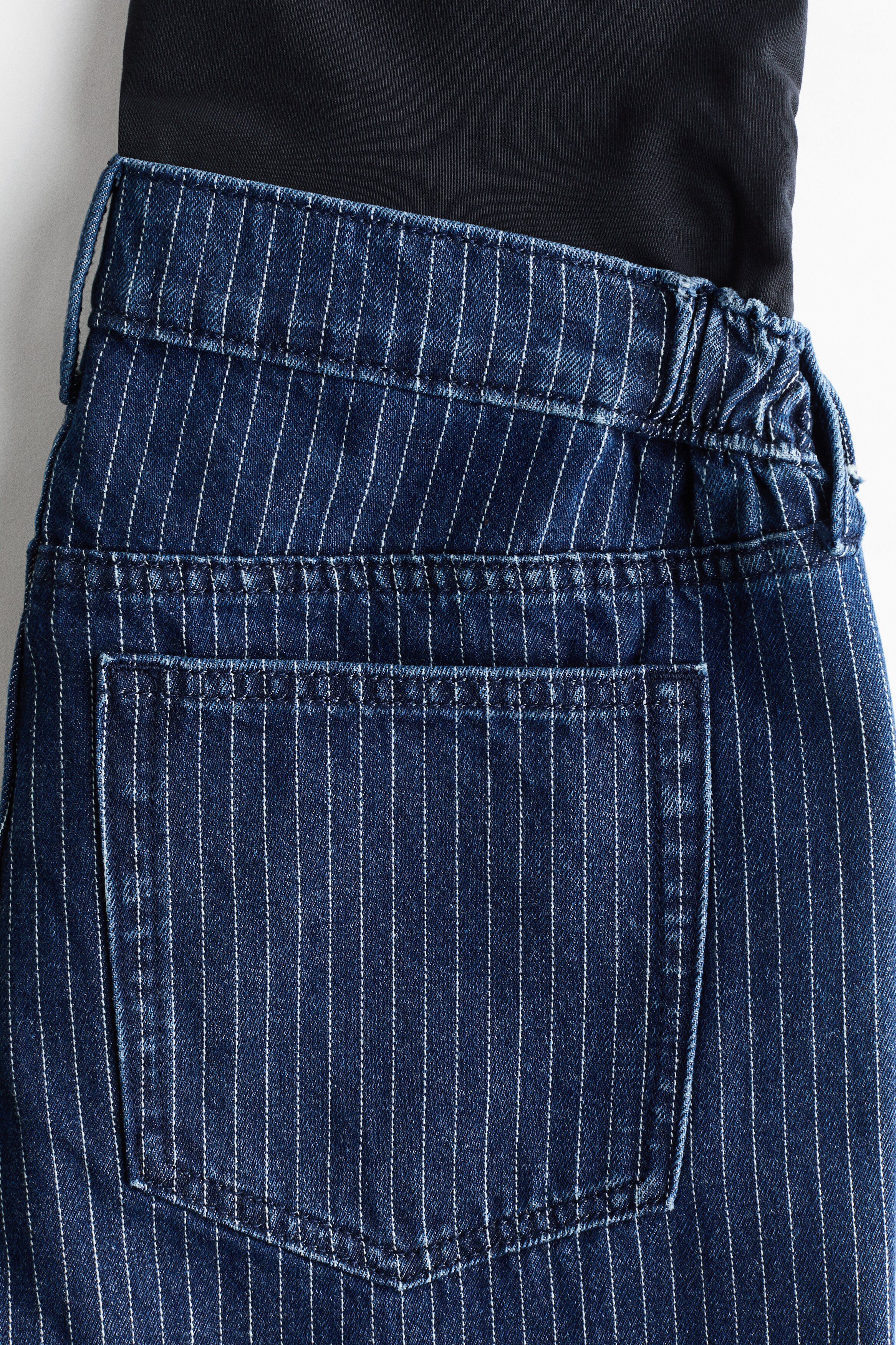 Maacie Jeans Premaman Stretch A Gamba Dritta – Denim Blu Con Fettuccia Elastica, Tasche Funzionali, Taglio Sigaretta Per Primavera Estate