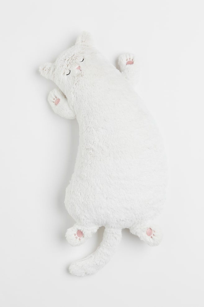Velour soft toy - Natural white/Cat - 1