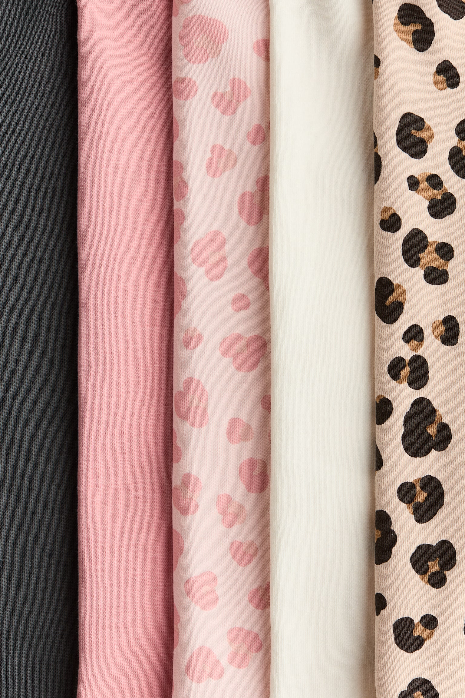 5-pack cotton cycling shorts - Light beige/Leopard print/Pink/Yellow/Purple/Light purple/Light dusty blue/Pink/White/Beige/Black - 2