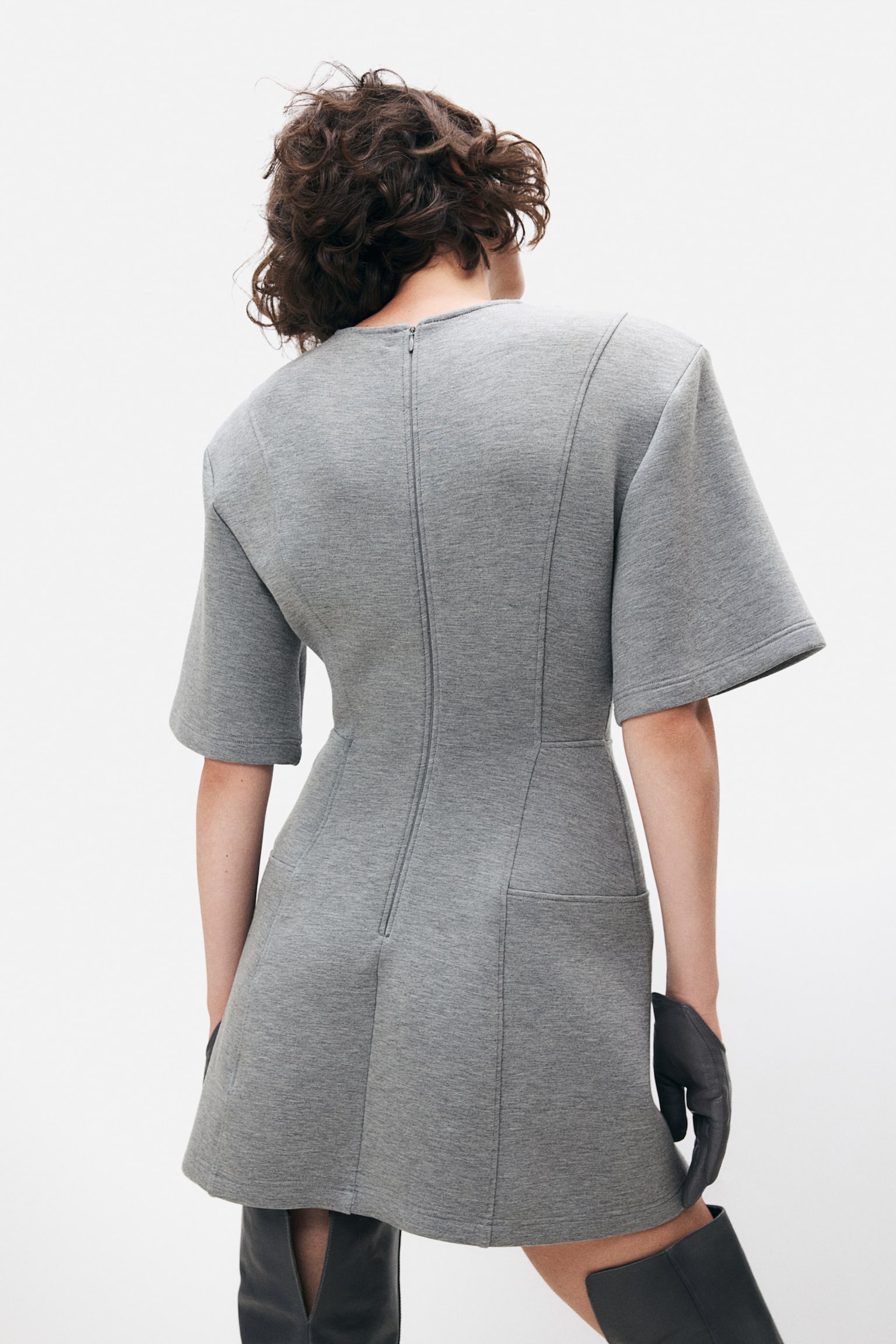 Hourglass T-shirt dress - Grey marl - 3