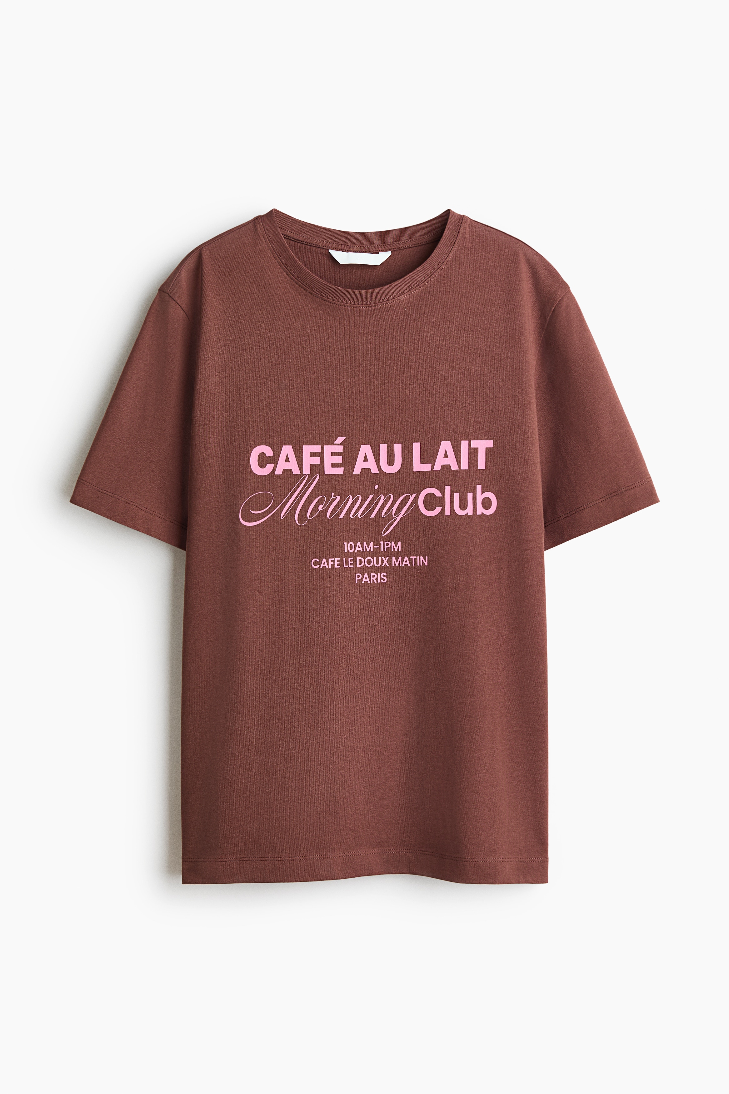 棉質T恤 - 咖啡色/Morning Club/白色/Espresso Club/深綠色