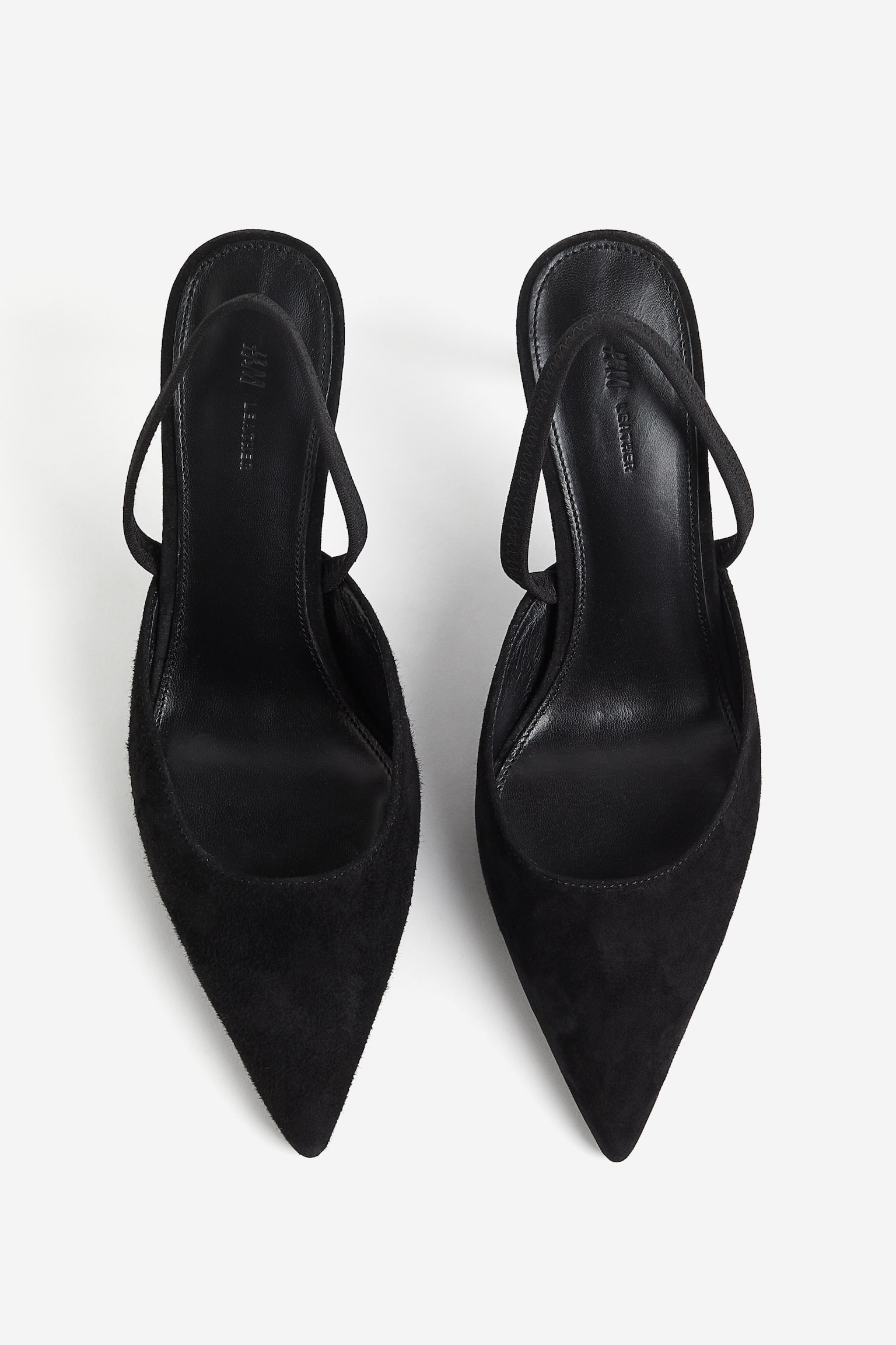 Suede Slingbacks - Black - 1