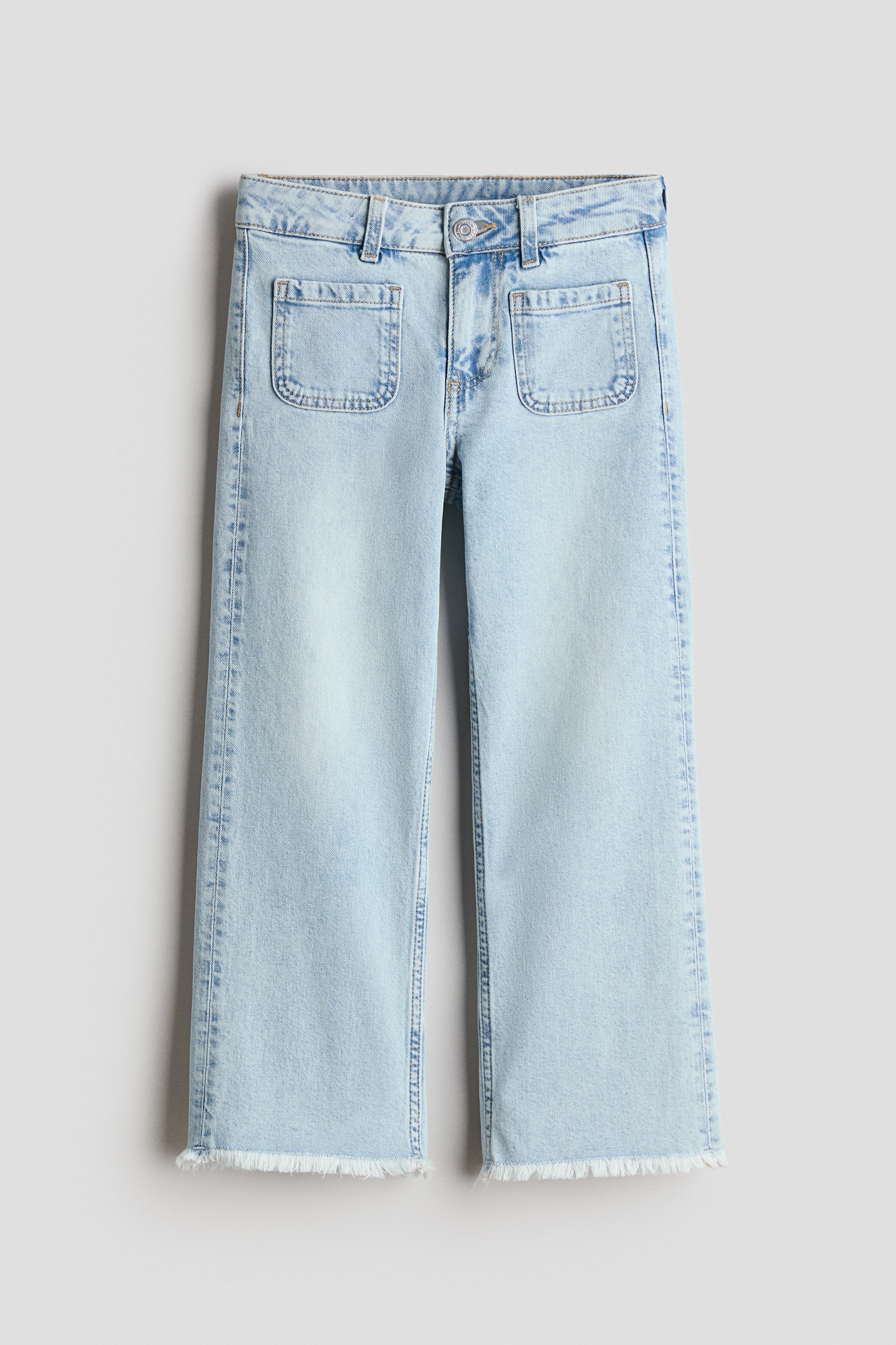 Relaxed Fit Wide Leg Ankle Jeans - Azul denim claro/Gris denim/Azul denim