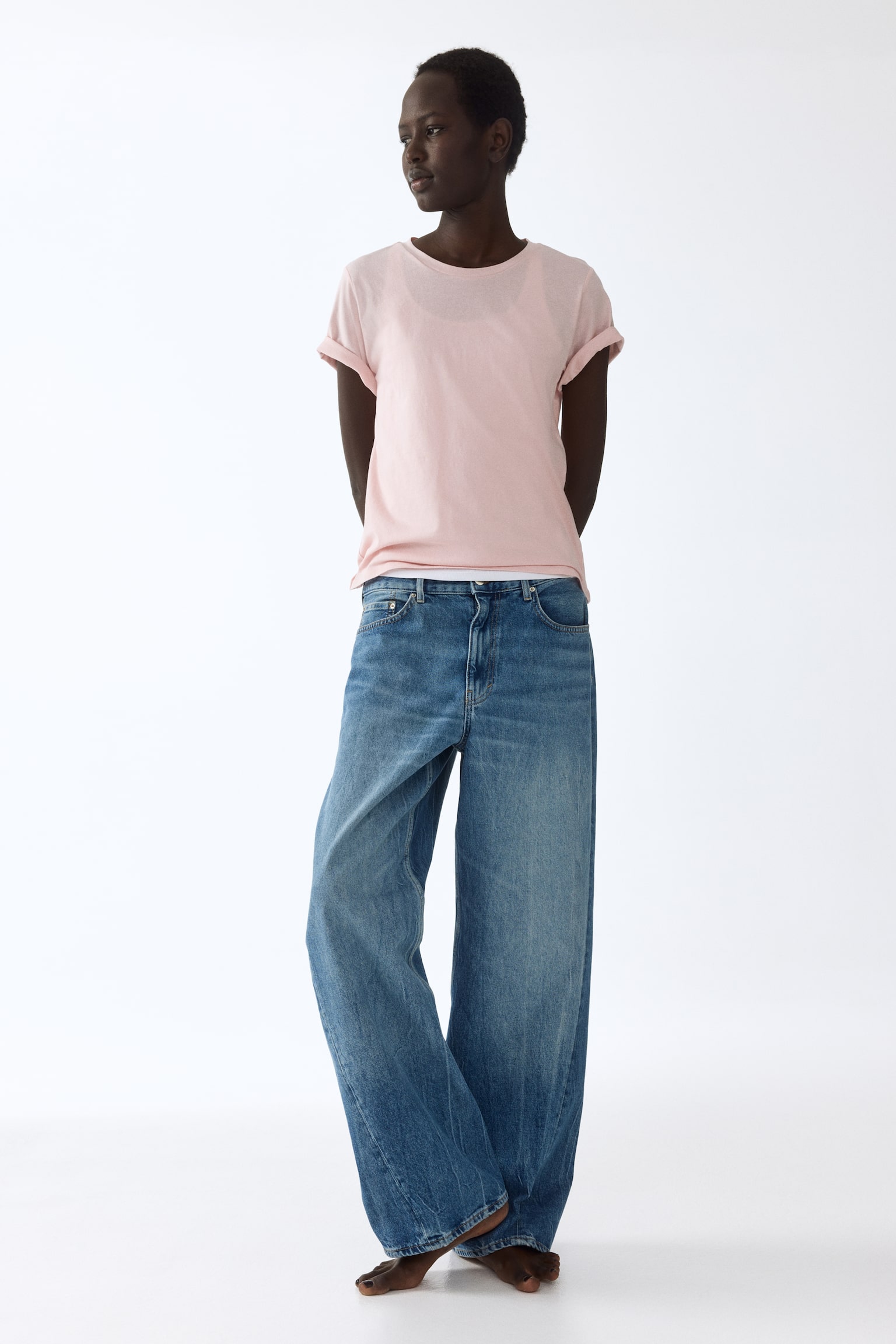 Cotton T-shirt - Light pink/Orange/Dark dusty pink/White/Navy blue striped/Light grey marl/Black/Light yellow/White/Blue/White - 6