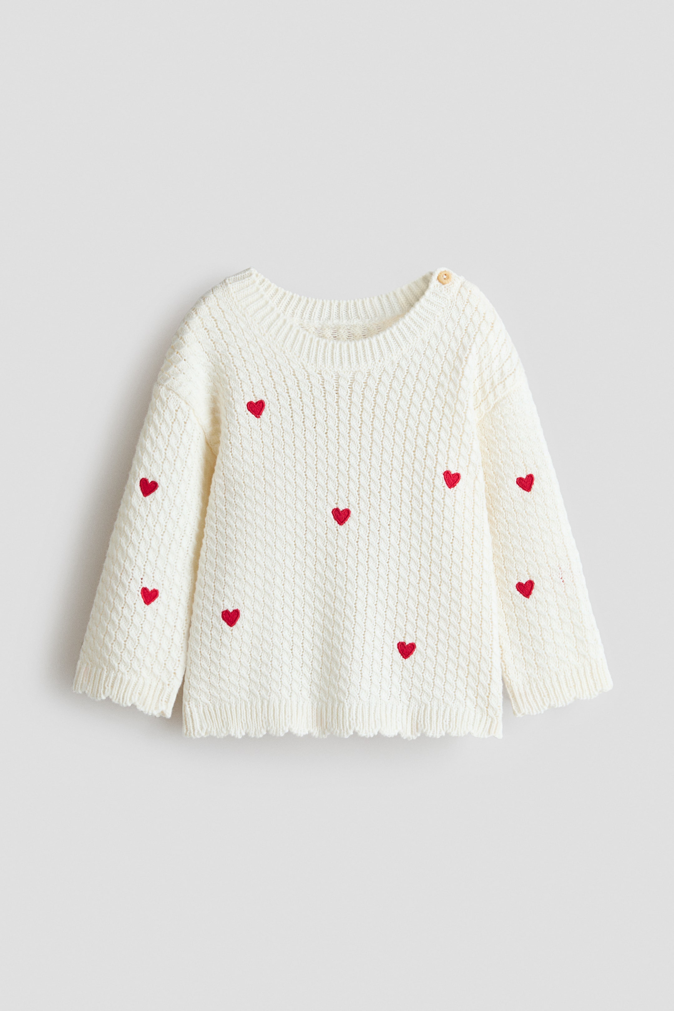 View larger image: Cotton jumper - Cream/Hearts - Kids | H&M GB 1