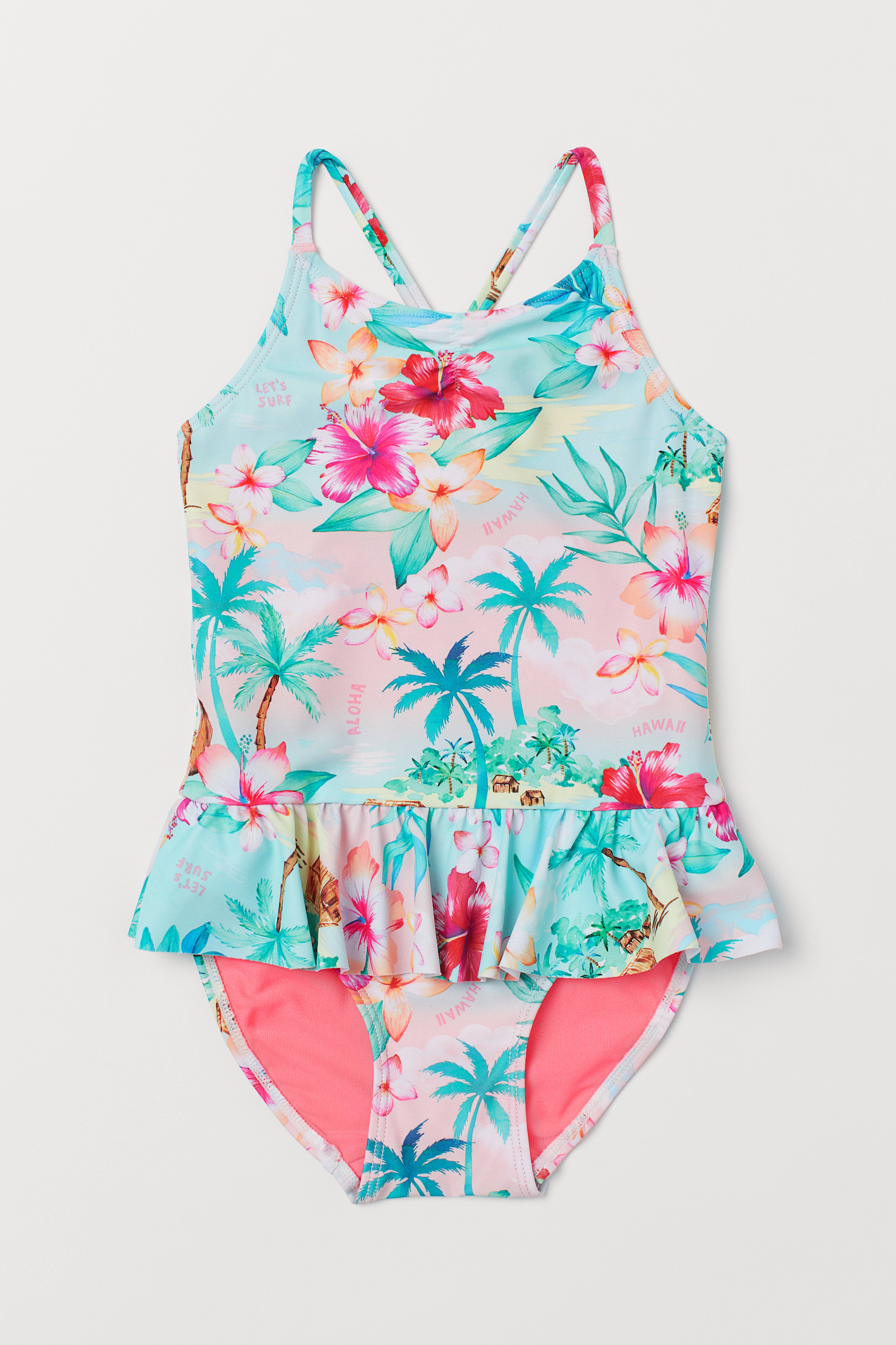 Swimsuit with Ruffle Light turquoise Hawaii Kids H M CA