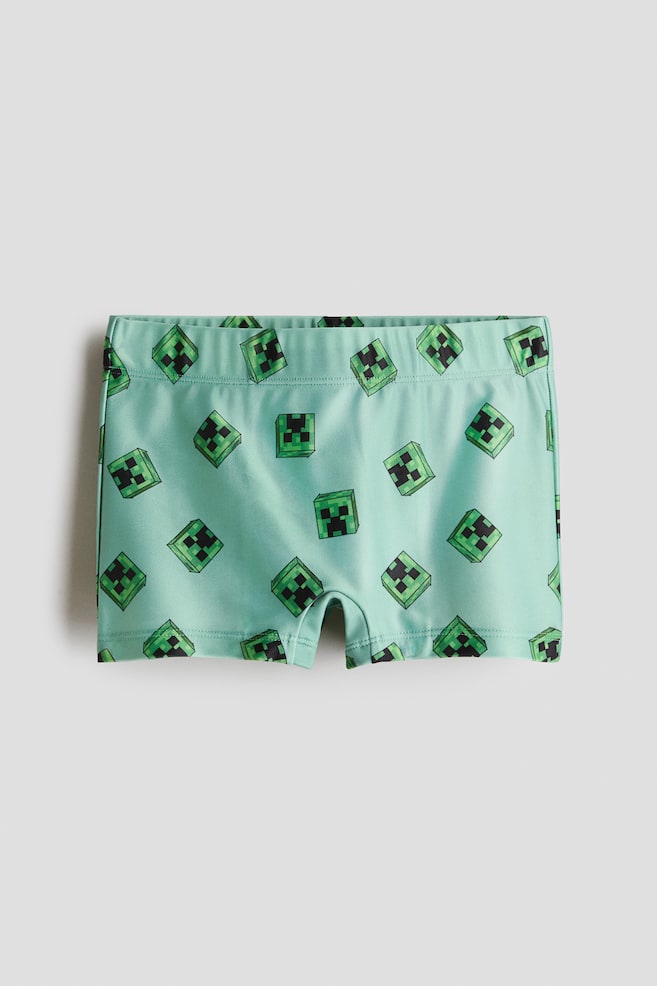 Printed Swim Trunks - Green/Minecraft/Navy blue/Pokémon/Turquoise/Jurassic World - 1