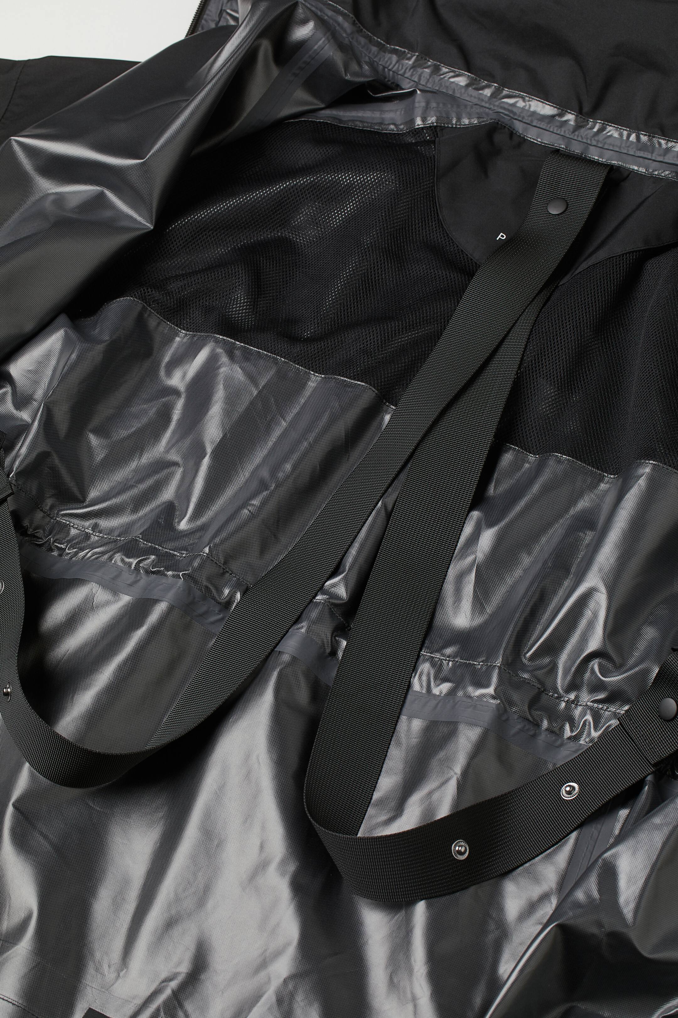 Packable commuter jacket Long sleeve Knee length Black Ladies