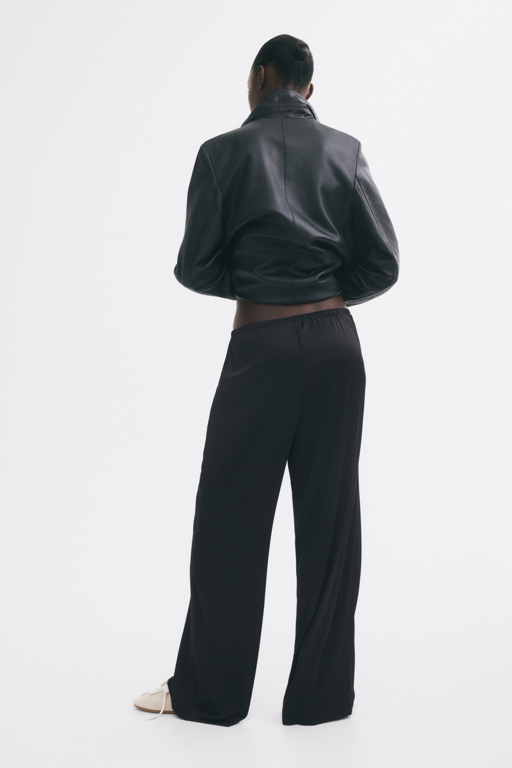 Wide-Leg Satin Pants