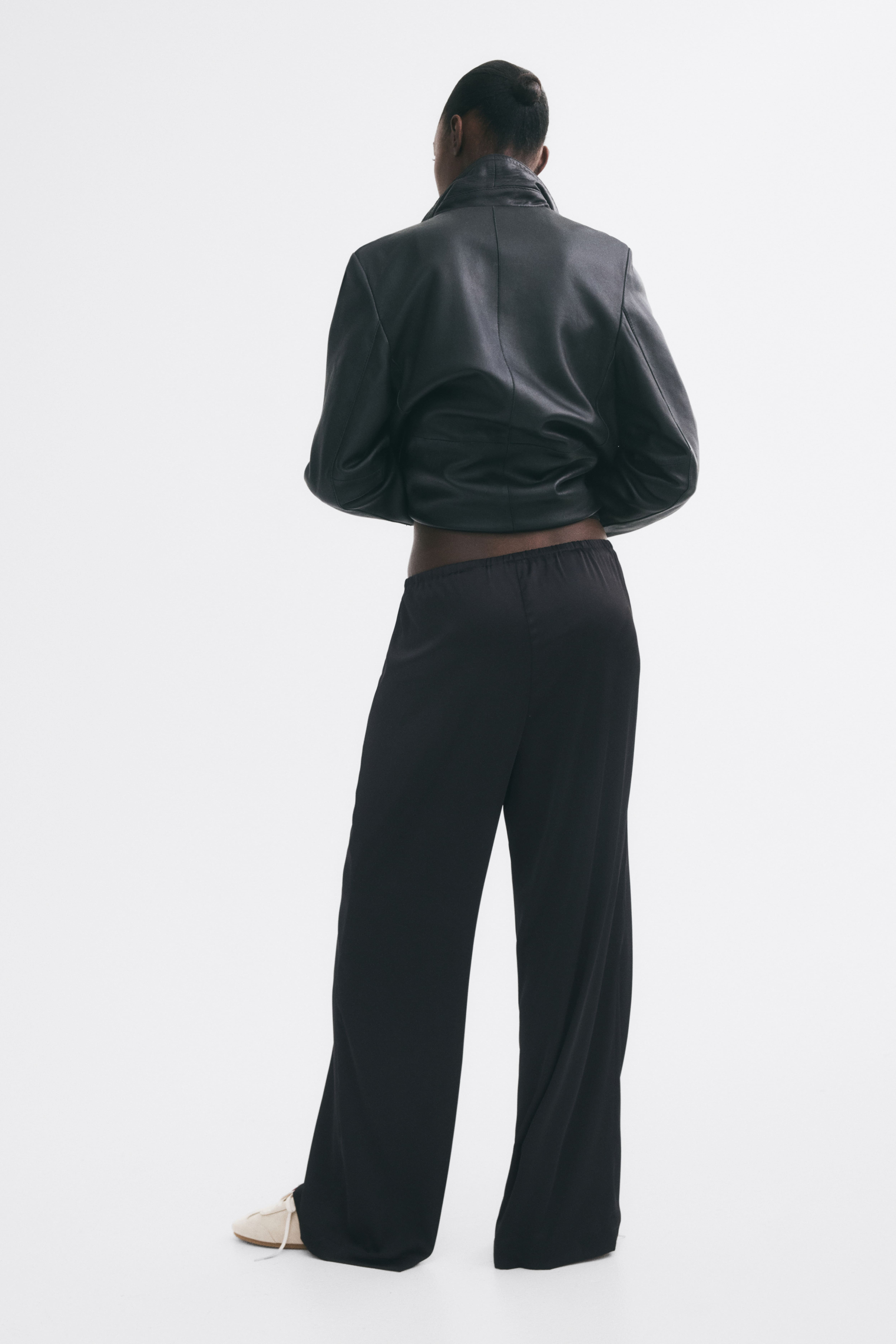 Wide-Leg Satin Pants